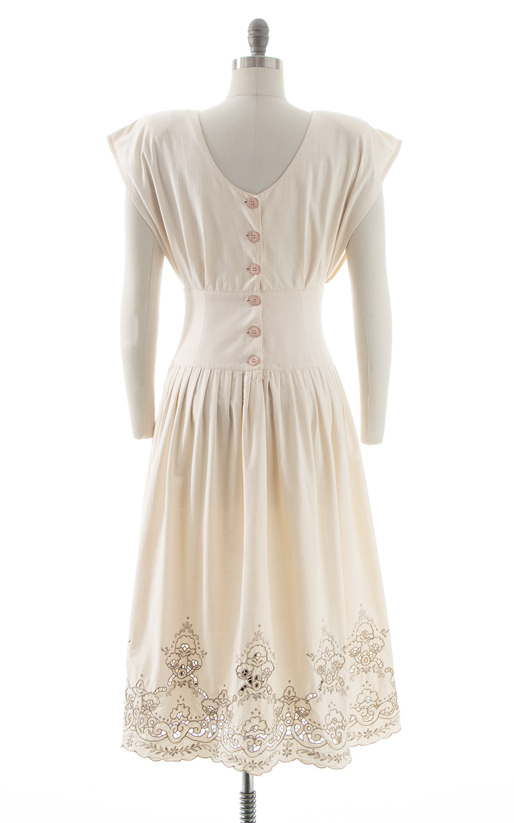 1980s Cutwork Cotton Dress | small/medium