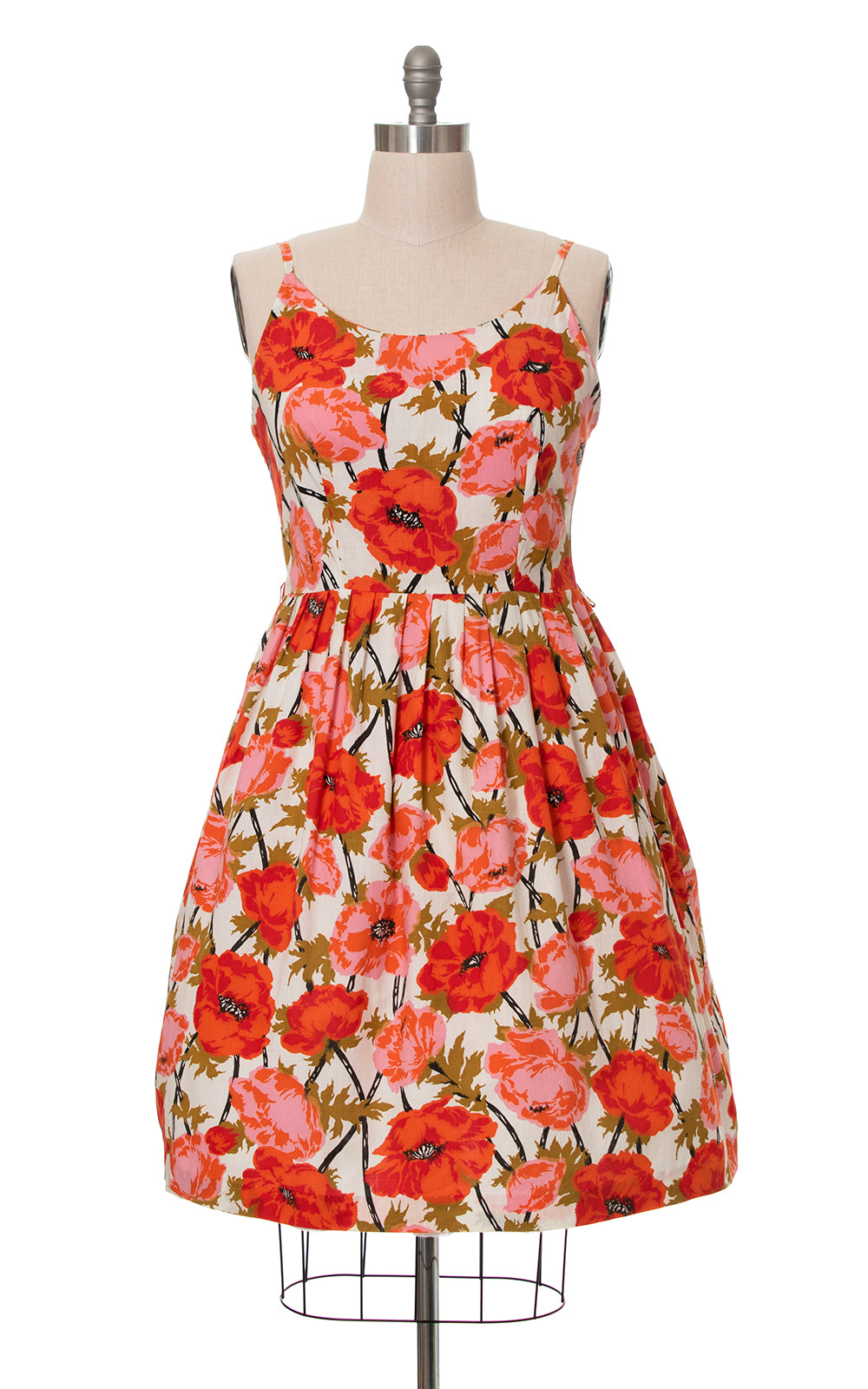 1950s California Poppies Cotton Sundress | large/x-large