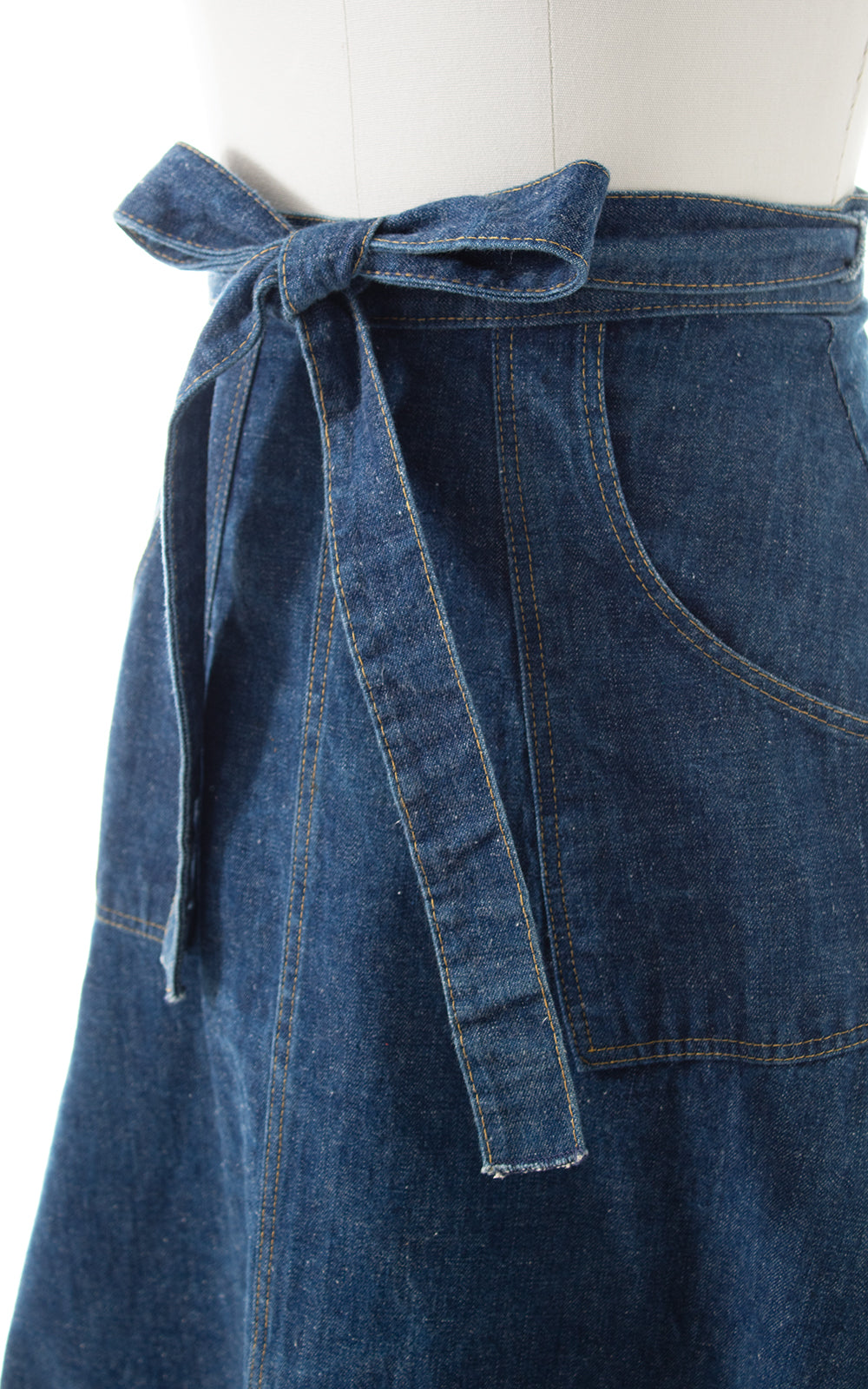 1970s Denim Wrap Skirt | small/medium