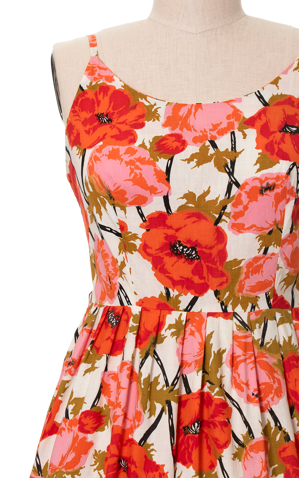 1950s California Poppies Cotton Sundress | large/x-large