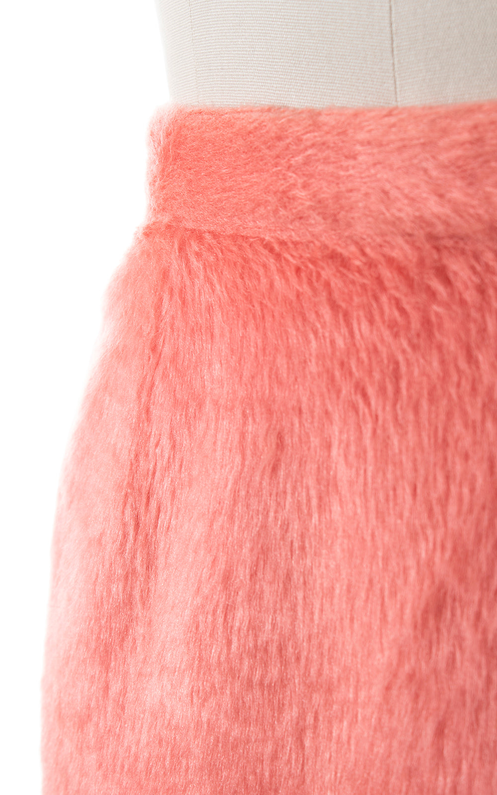 1960s Pink Faux Fur Pencil Skirt | small