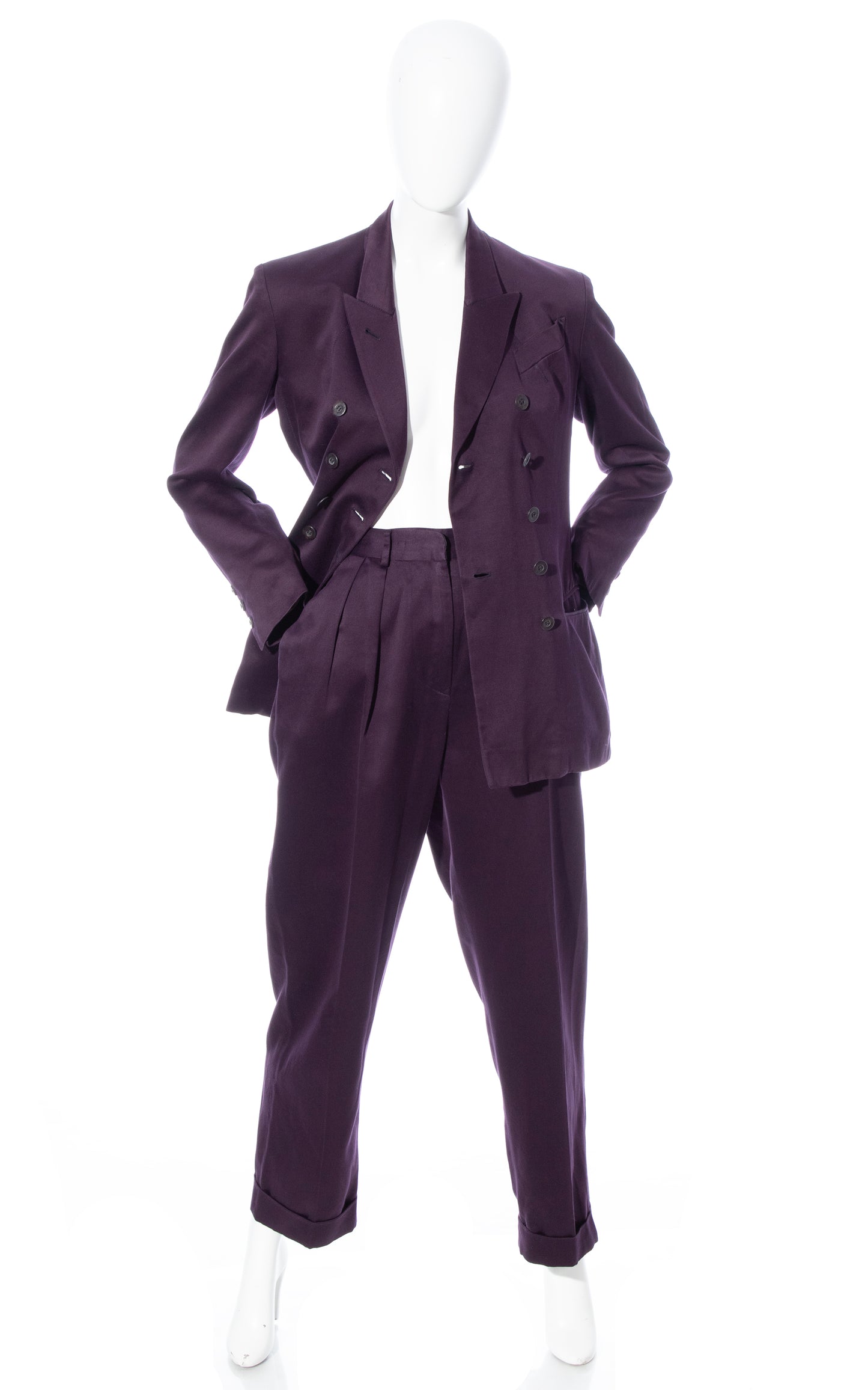 Vintage 90s 1990s JEAN PAUL GAULTIER Femme Purple Blazer Pant Suit BirthdayLifeVintage