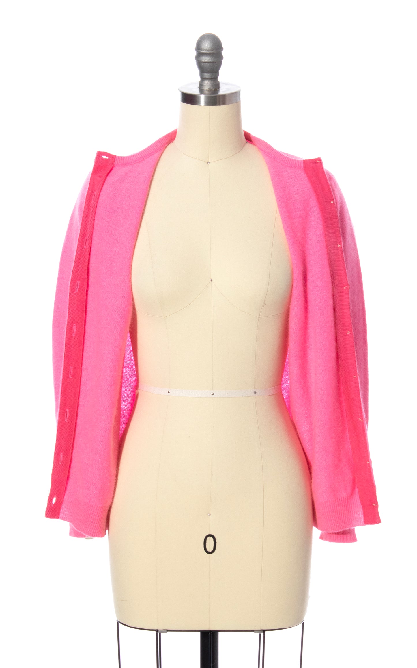 Vintage 60s 1960s Hot Pink Angora Blend Knit Cardigan BirthdayLifeVintage