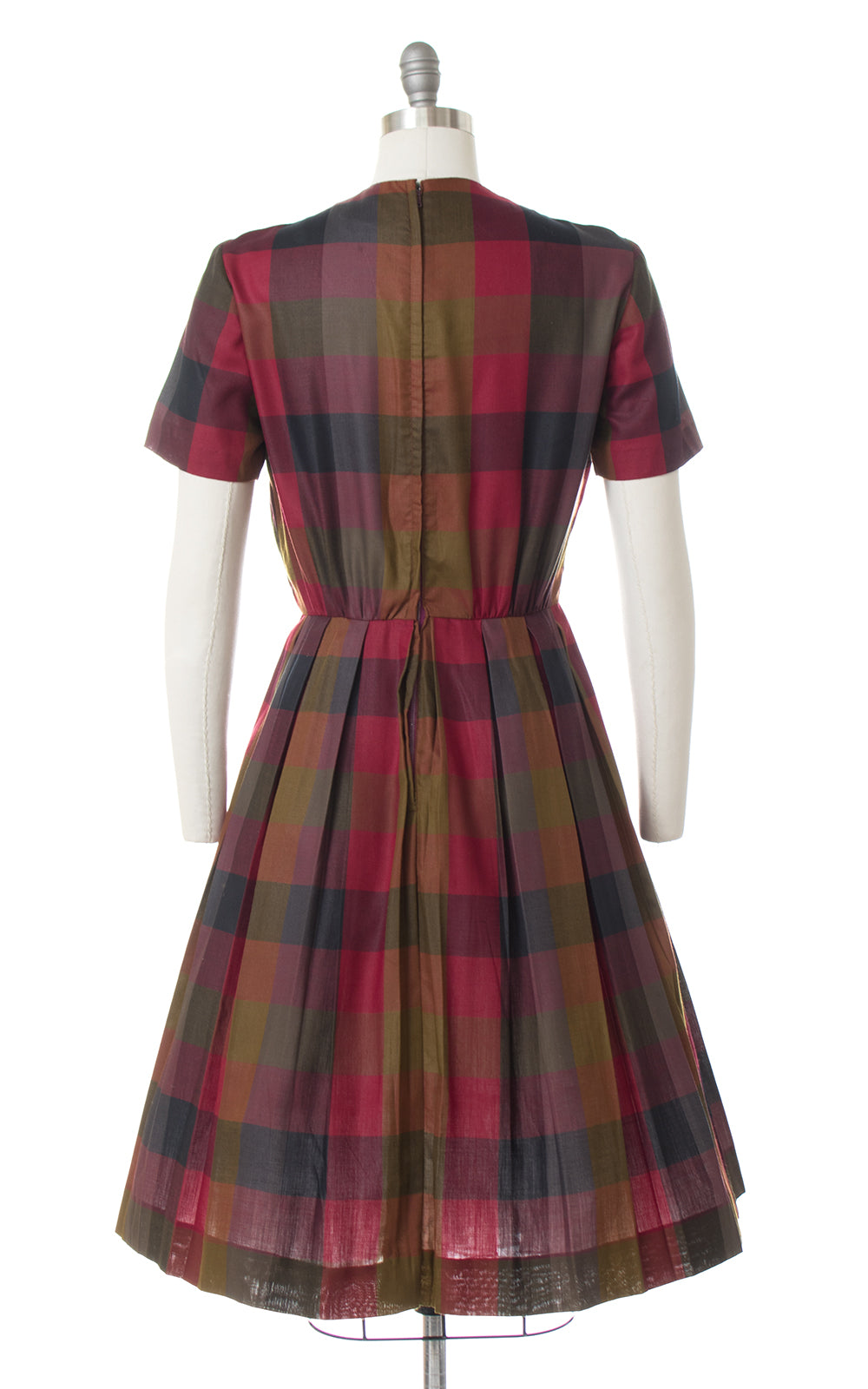 1950s Colorful Plaid Dress