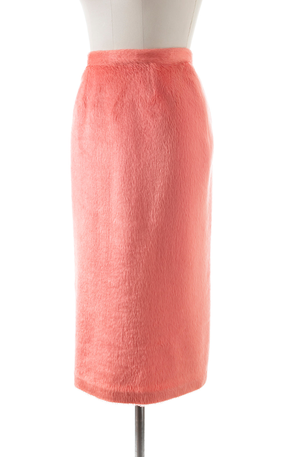 1960s Pink Faux Fur Pencil Skirt | small