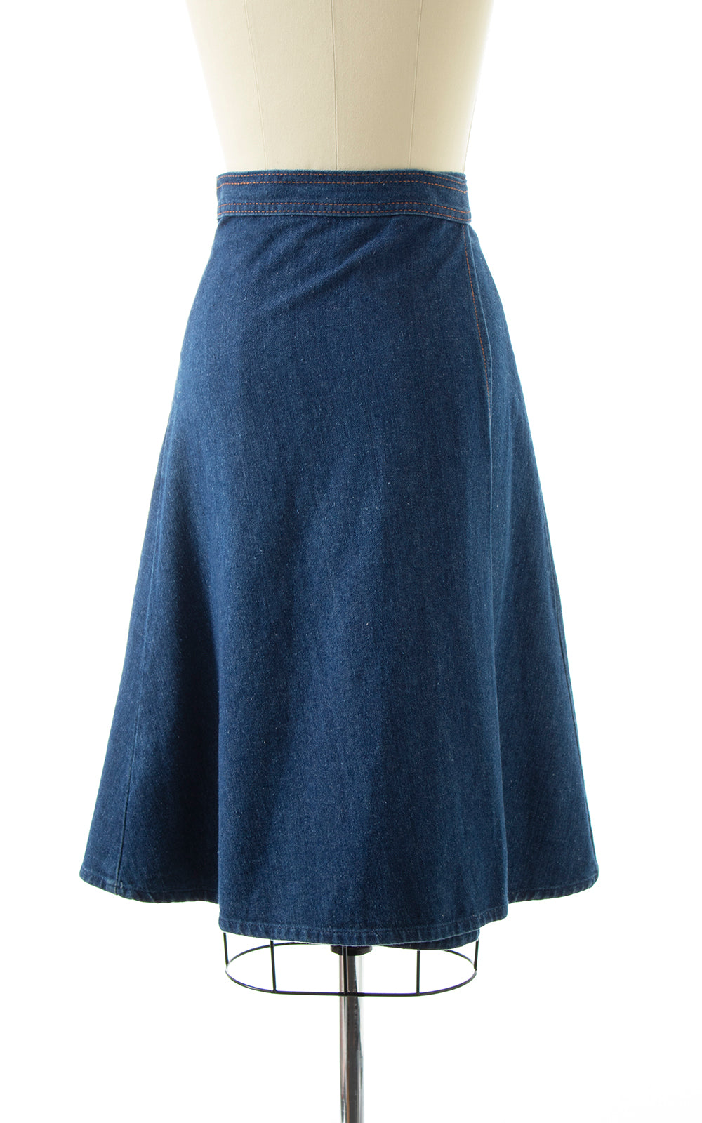 1970s Denim Wrap Skirt with Pockets | x-small/small