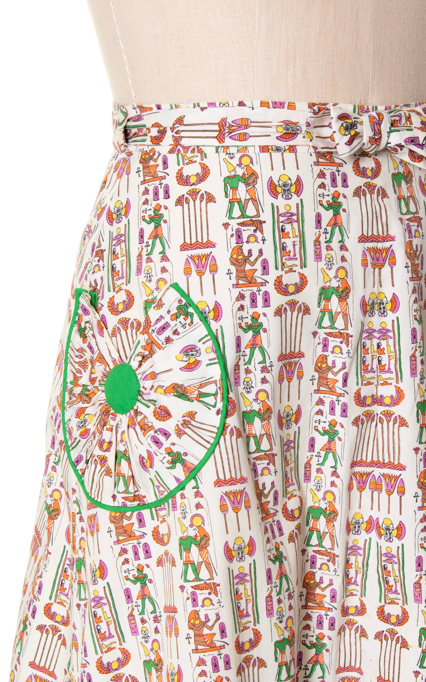 1970s Egyptian Novelty Print Wrap Skirt | medium/large