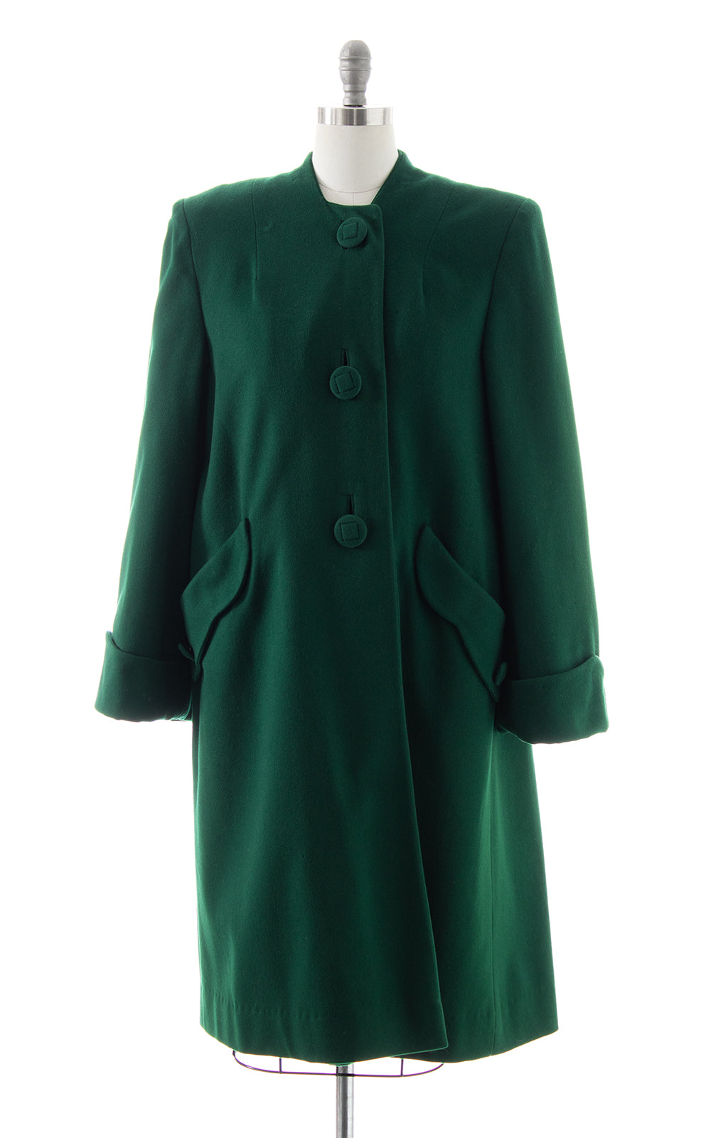 1940s Forest Green Wool Coat | large