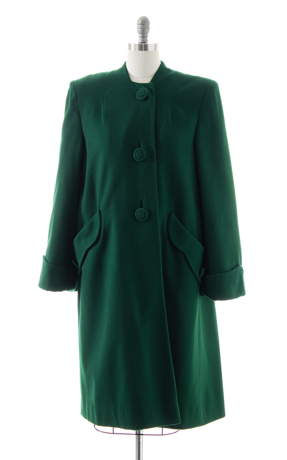 1940s Forest Green Wool Coat | large – Birthday Life Vintage