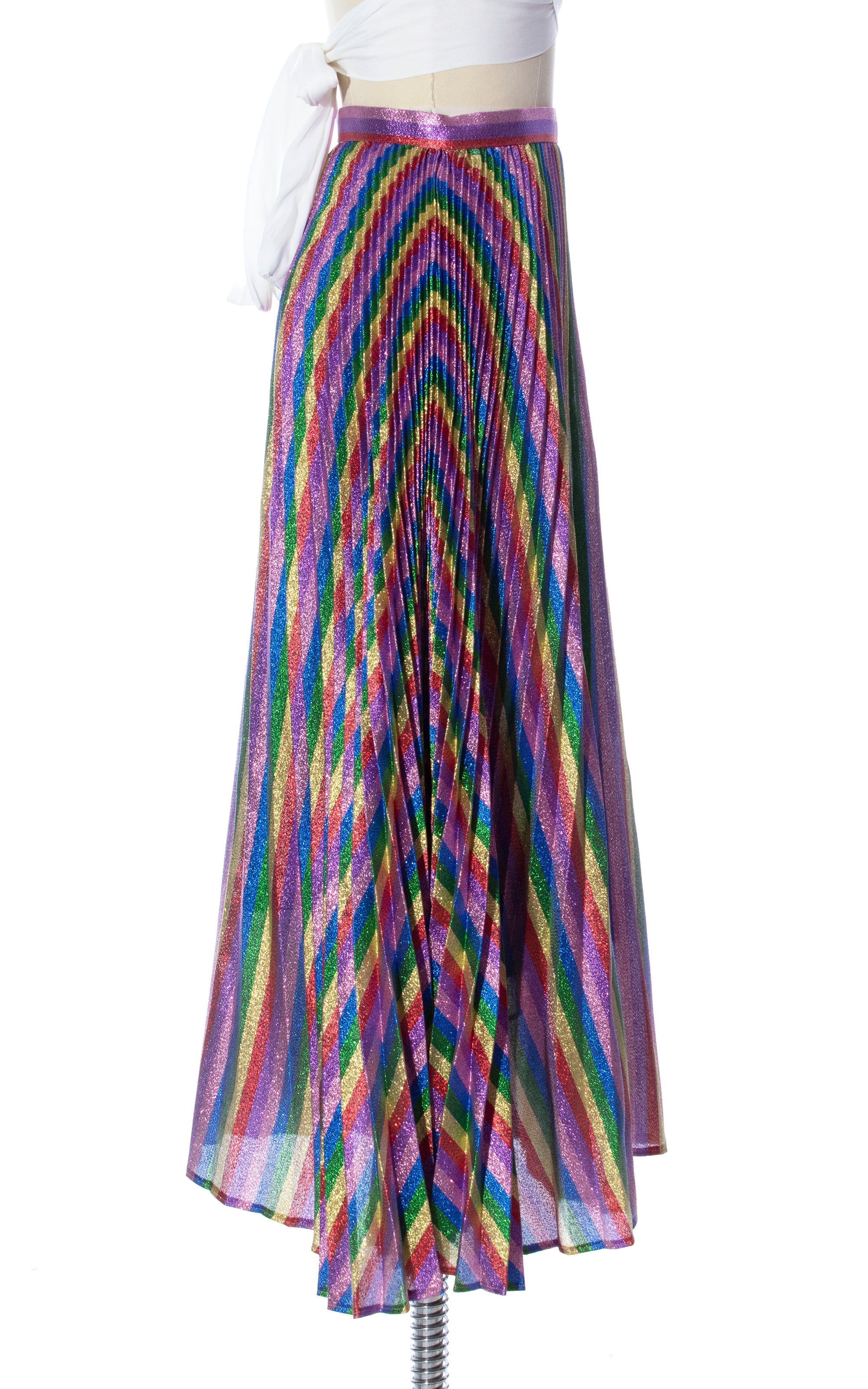 Multi coloured clearance metallic pleated skirt