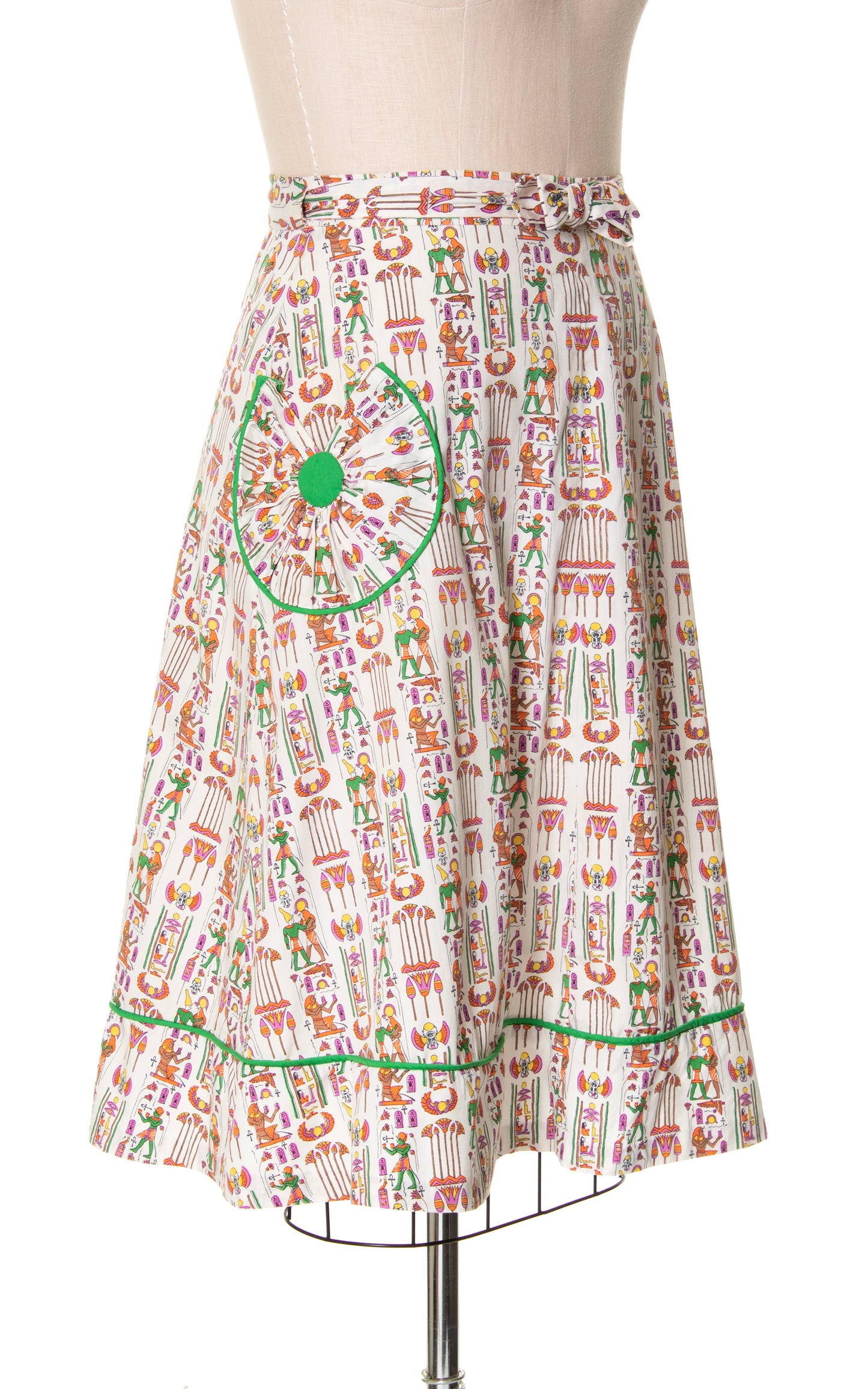 1970s Egyptian Novelty Print Wrap Skirt | medium/large