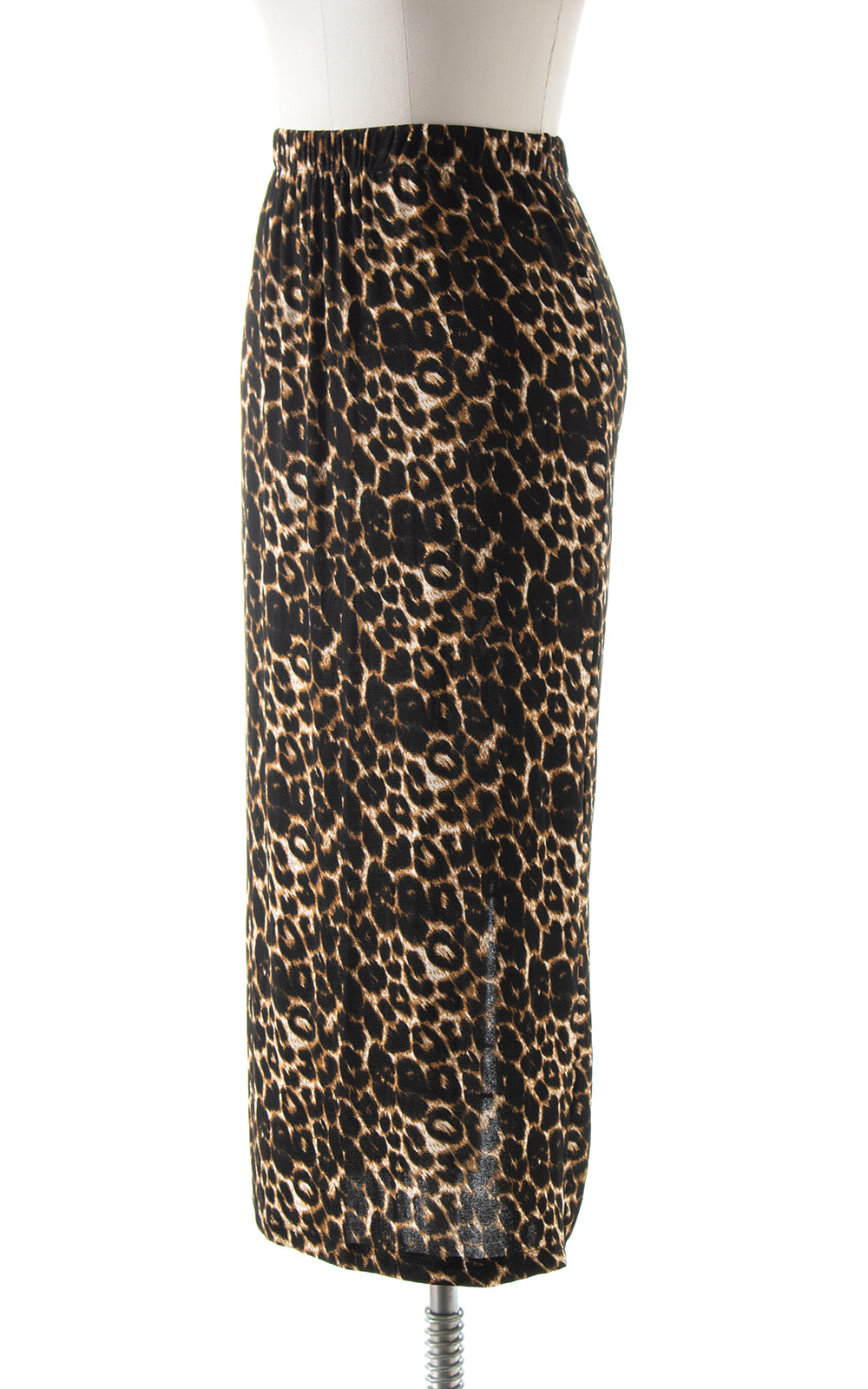 1990s Leopard Print Midi Dress BirthdayLifeVintage