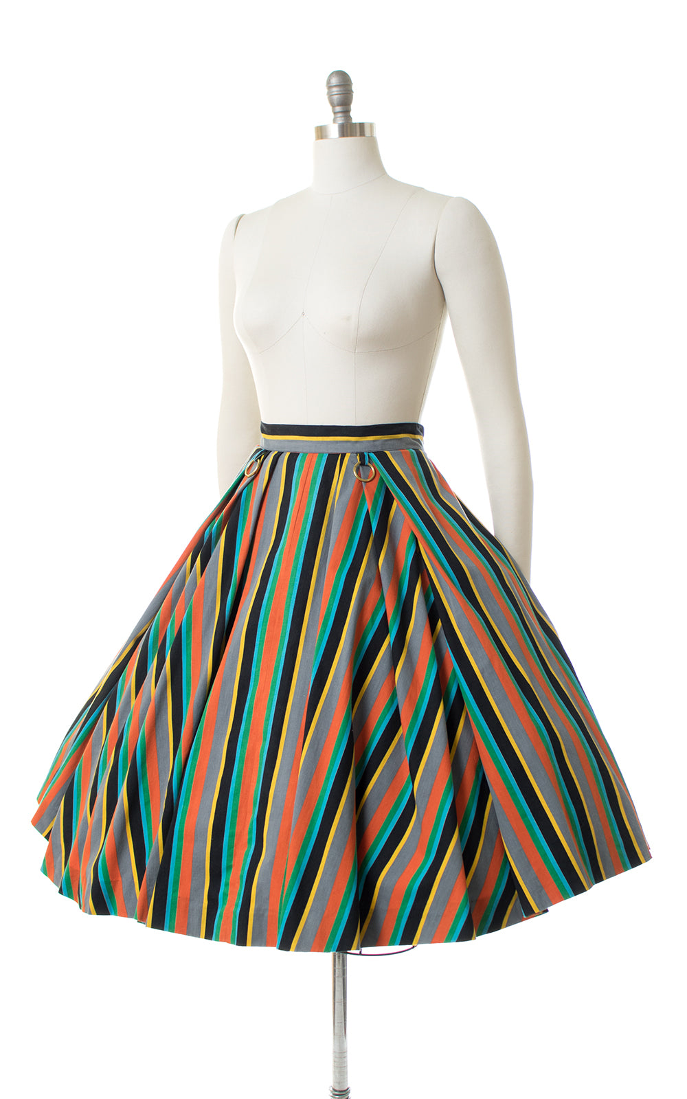 1950s O-Rings Striped Circle Skirt