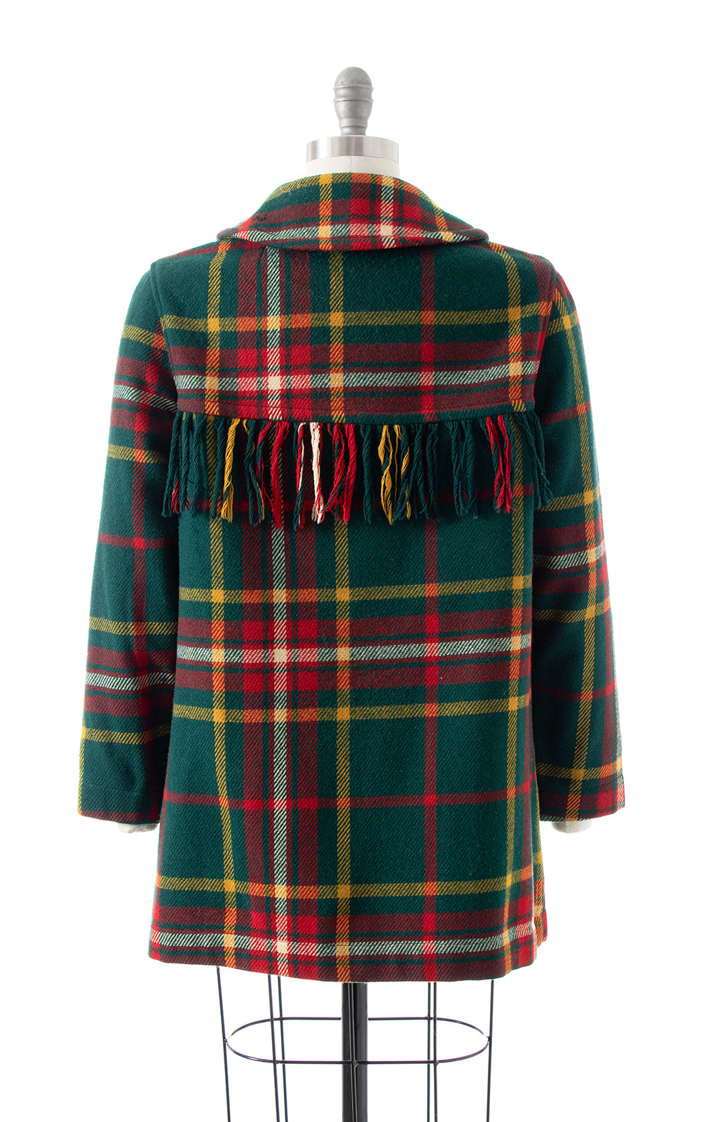 1960s Fringe Plaid Wool Jacket | medium