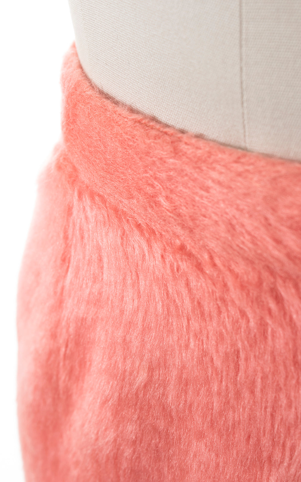 1960s Pink Faux Fur Pencil Skirt | small