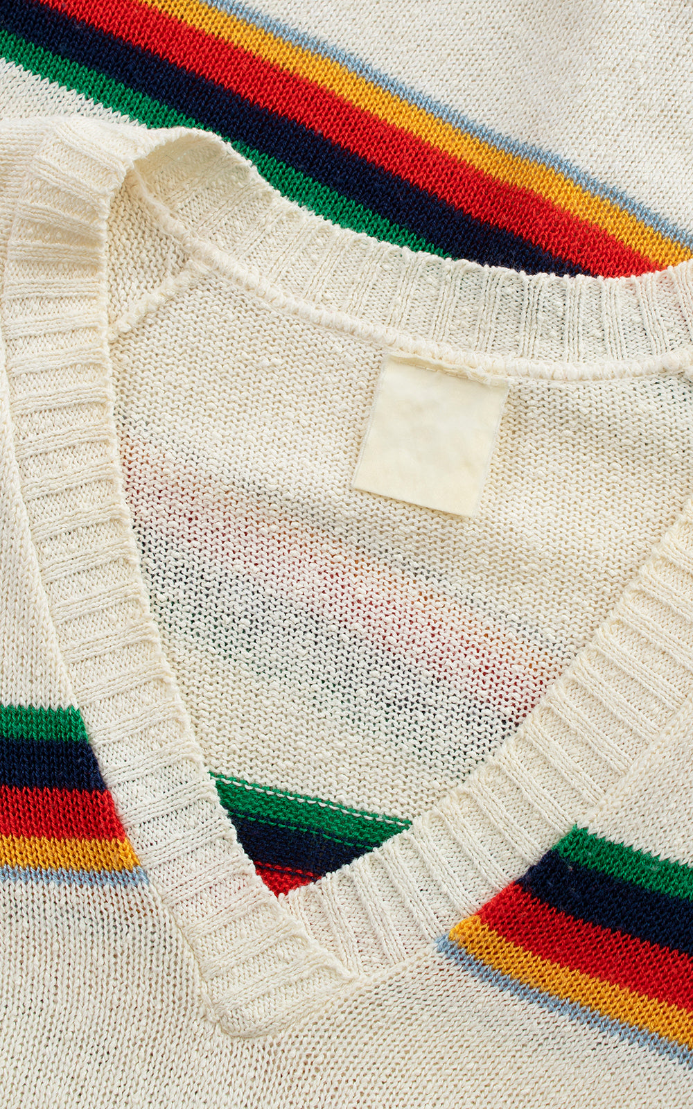 1970s Rainbow Striped Drawstring Sweater | small/medium