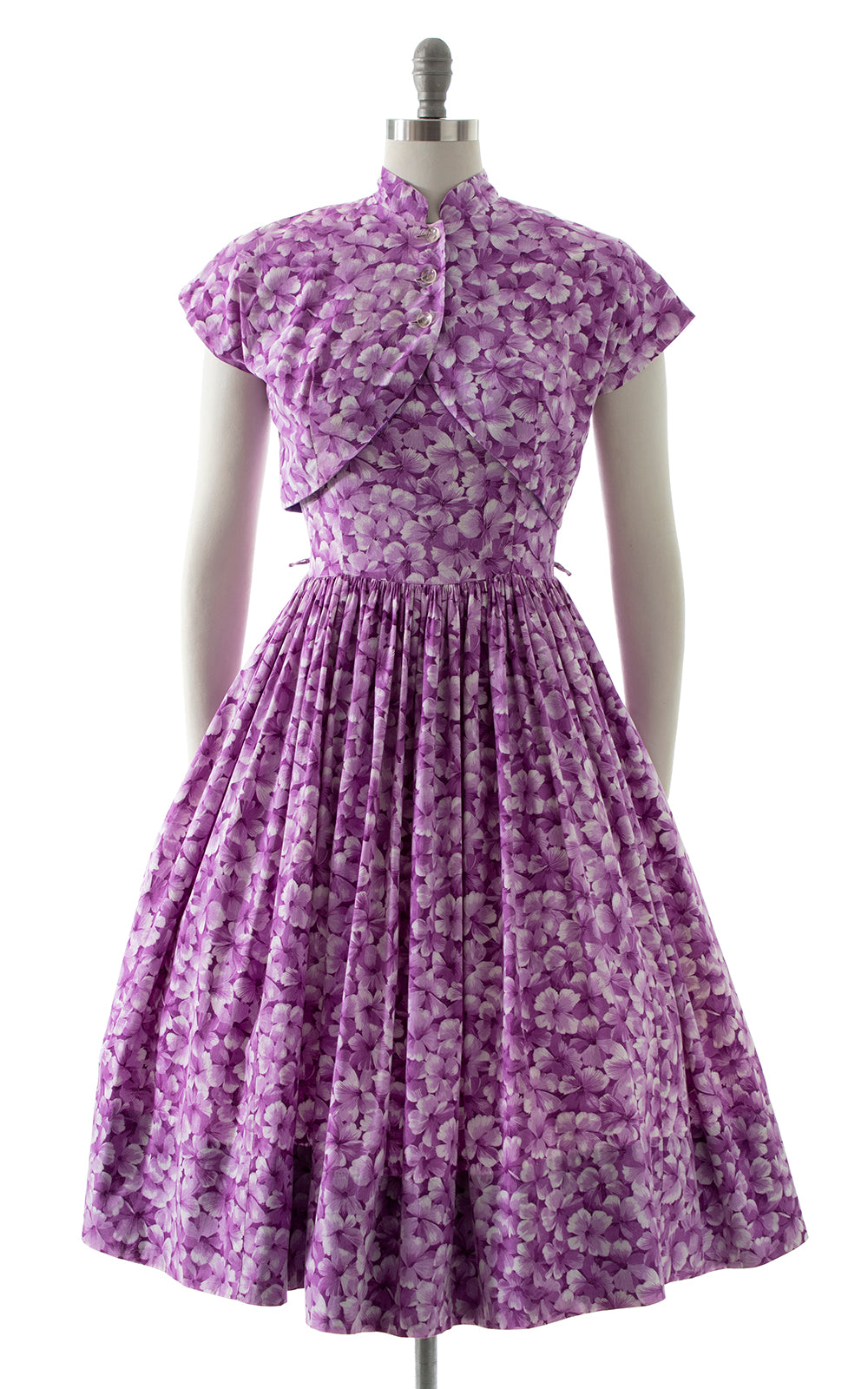 1950s Floral Cotton Sundress & Bolero Set BirthdayLifeVintage