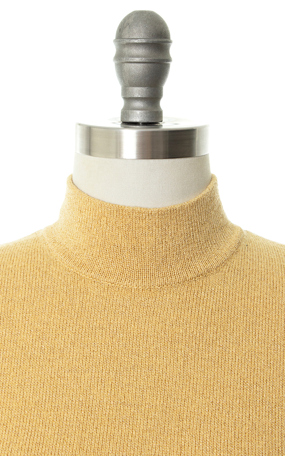 Vintage 1980s 80s ST. JOHN Metallic Gold Knit Mock Neck Sweater Top Birthday Life Vintage