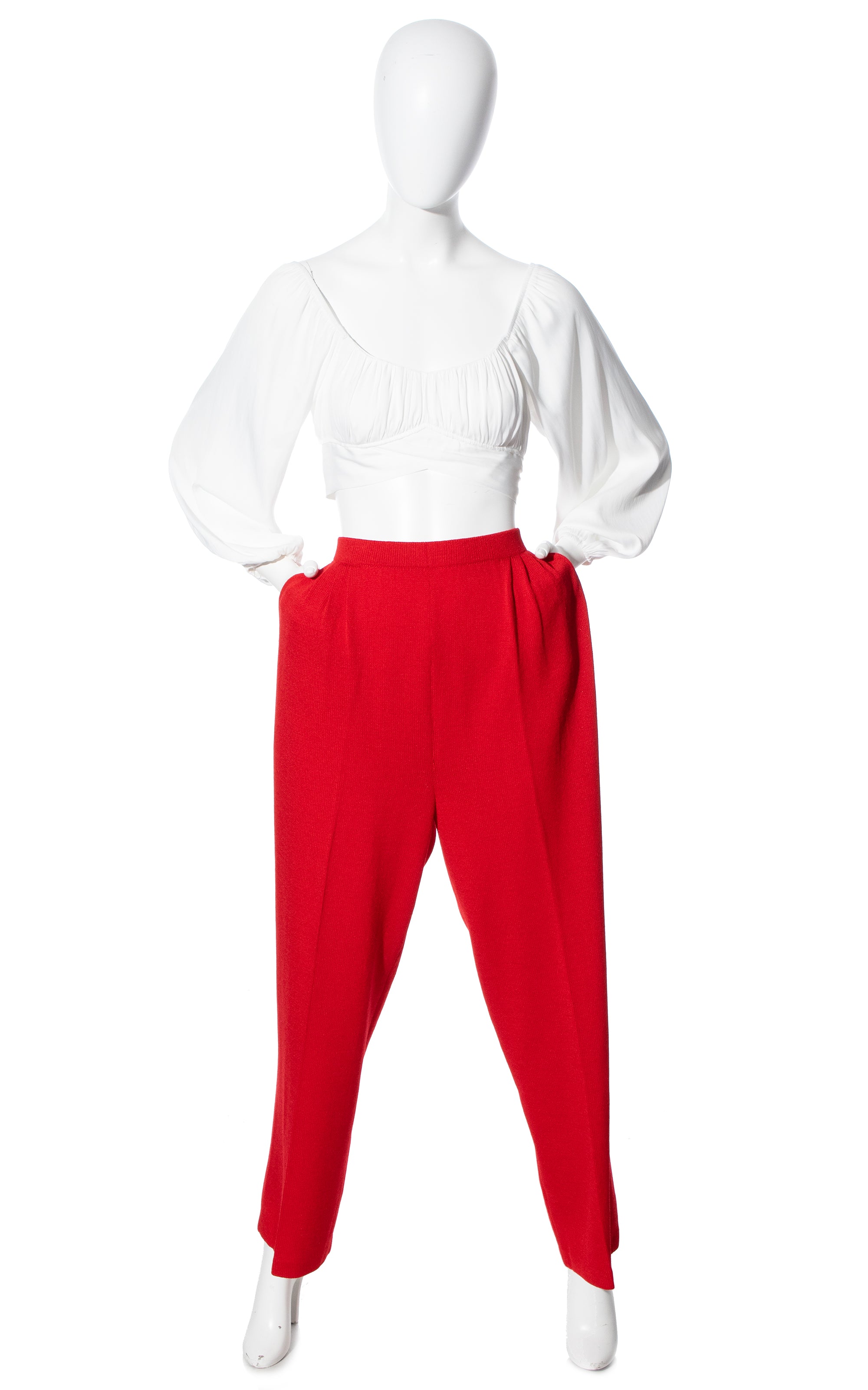 いラインアップ 1980s ヘリンボーン slacks wool stripe red パンツ 