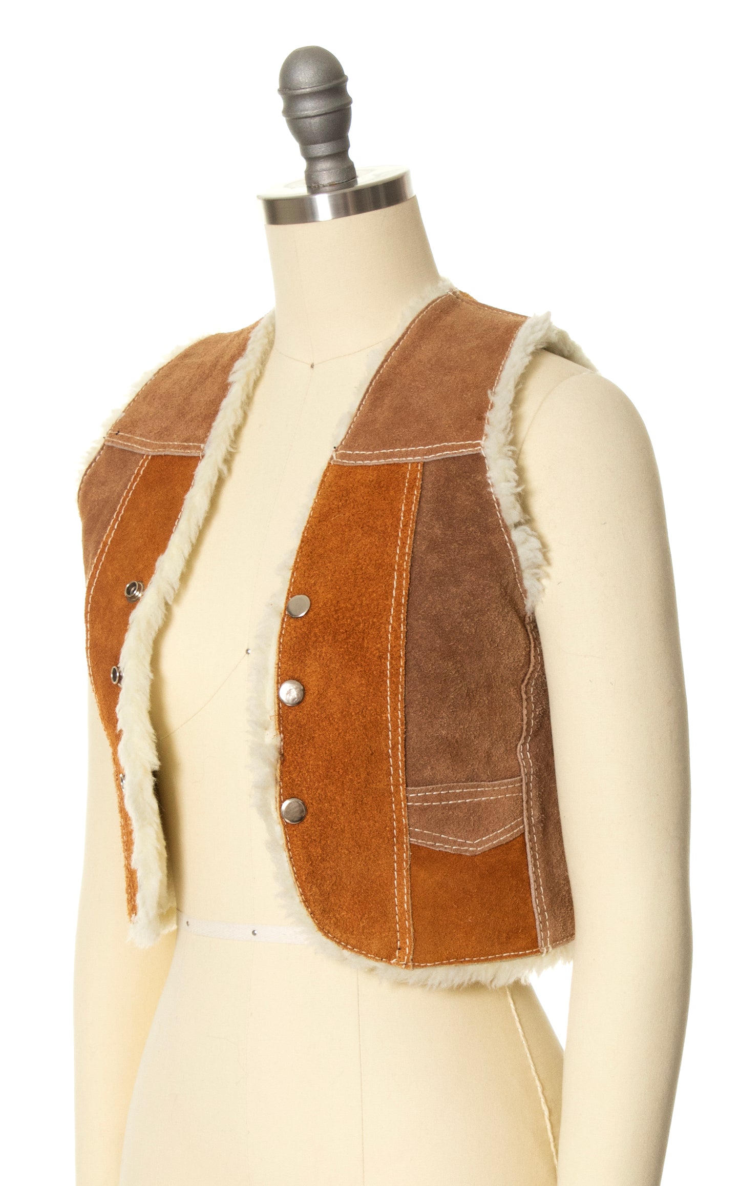 1970s Shearling lined Suede Vest | x-small