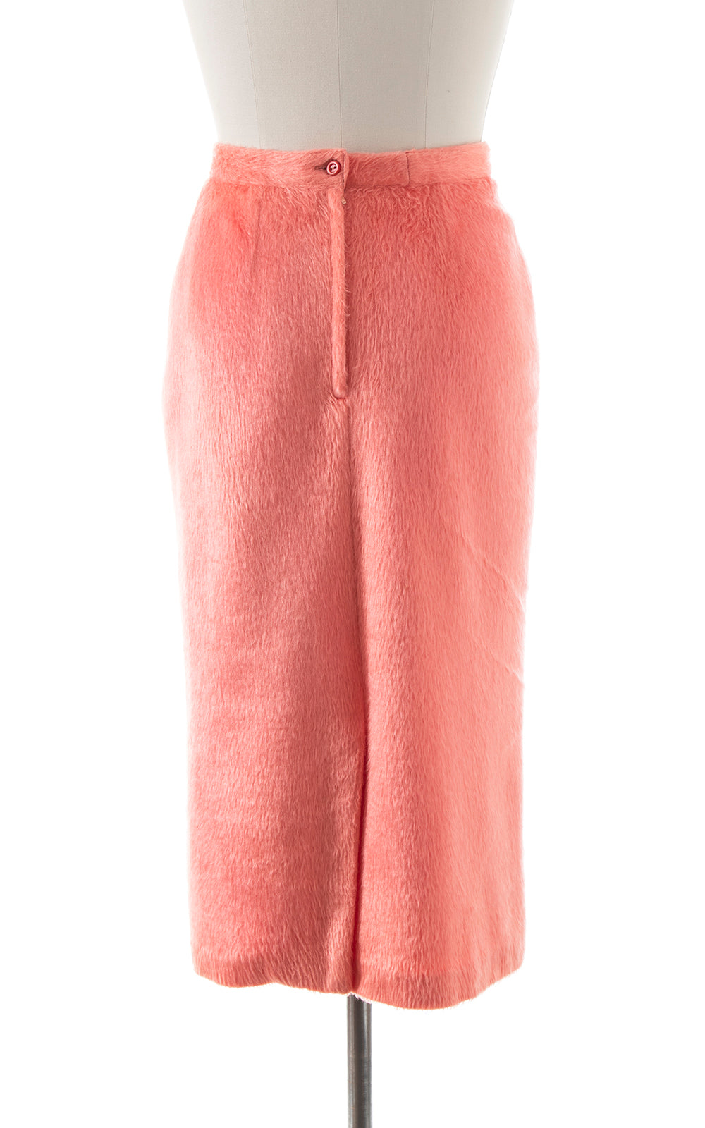 1960s Pink Faux Fur Pencil Skirt | small