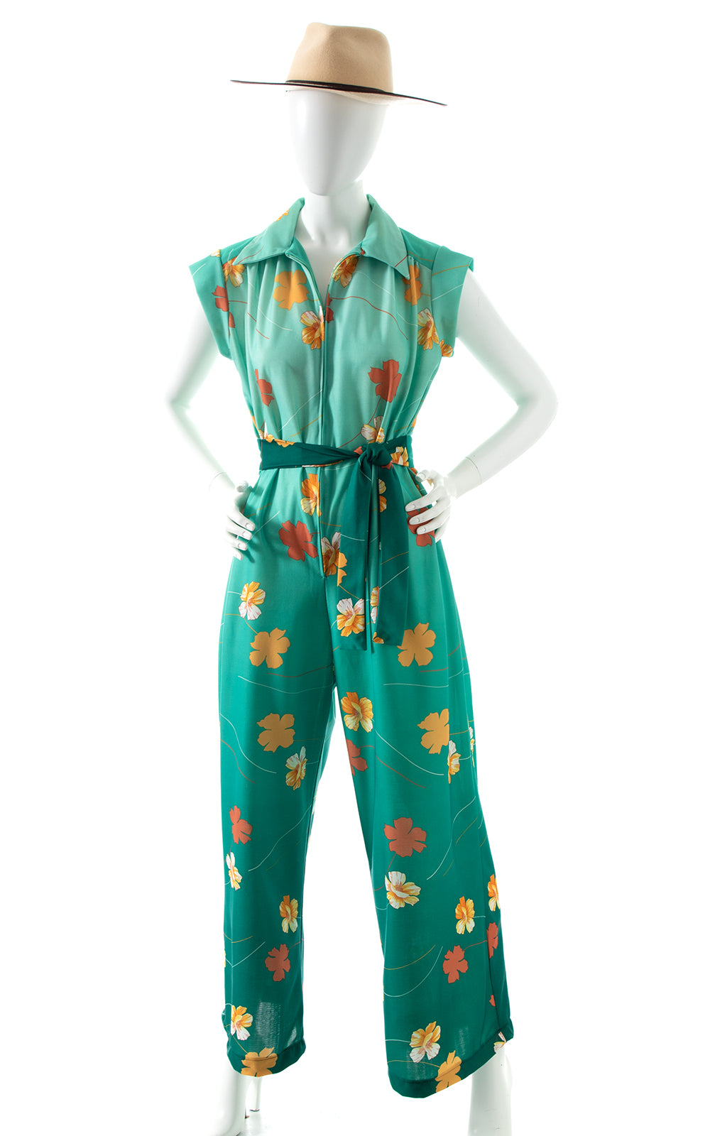 1970s Floral Ombre Jumpsuit | medium/large