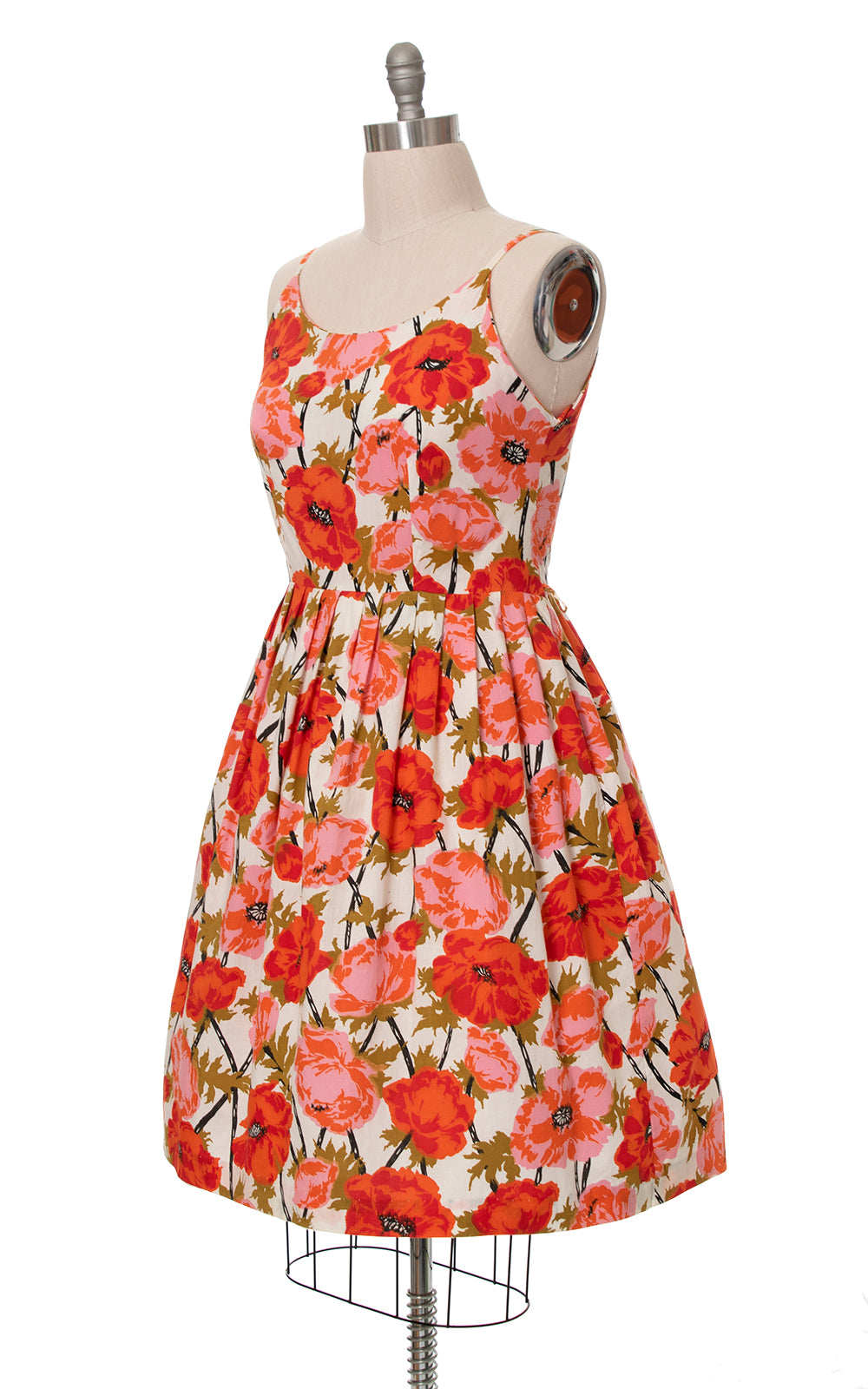 1950s California Poppies Cotton Sundress | large/x-large