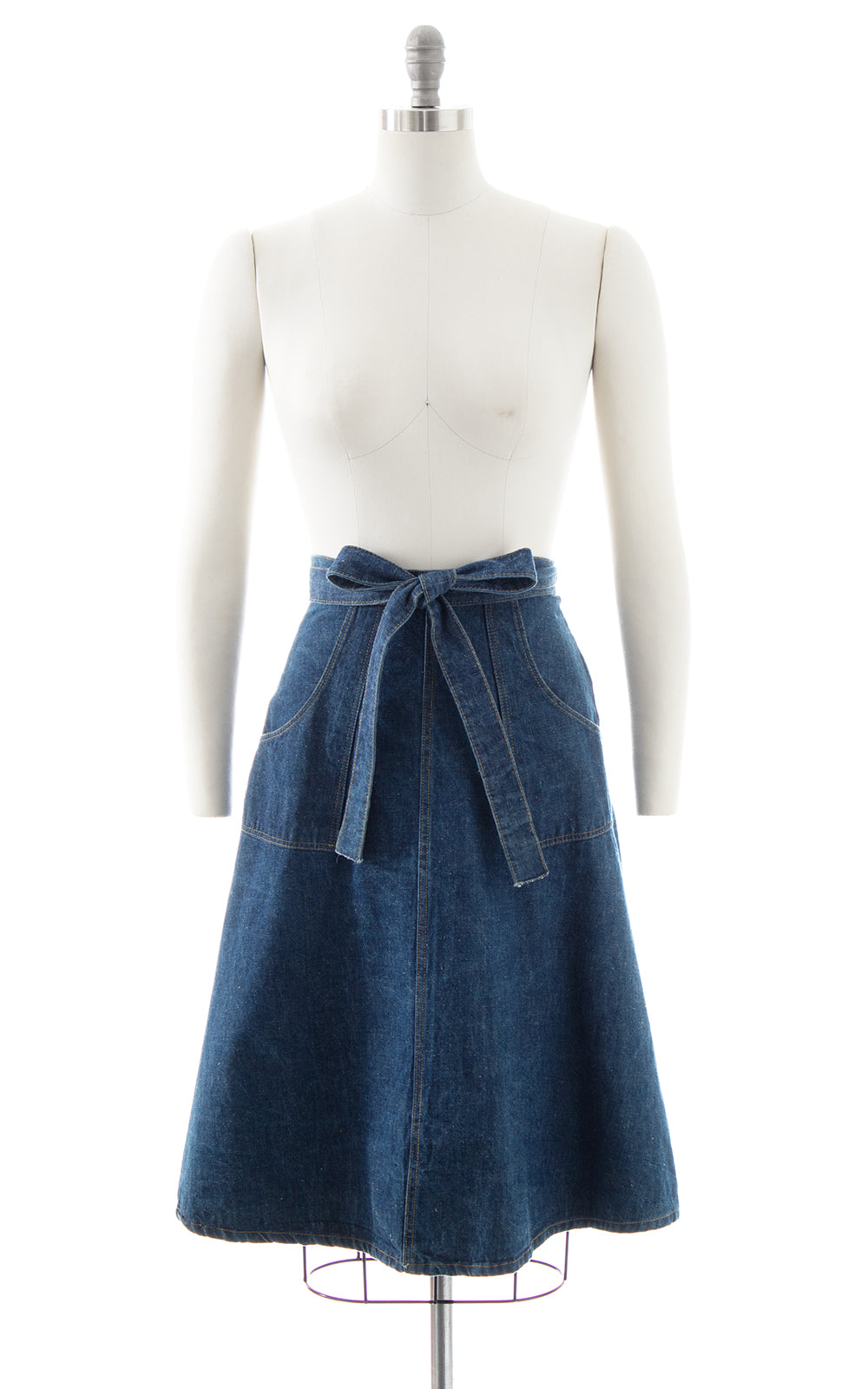 1970s Denim Wrap Skirt | small/medium