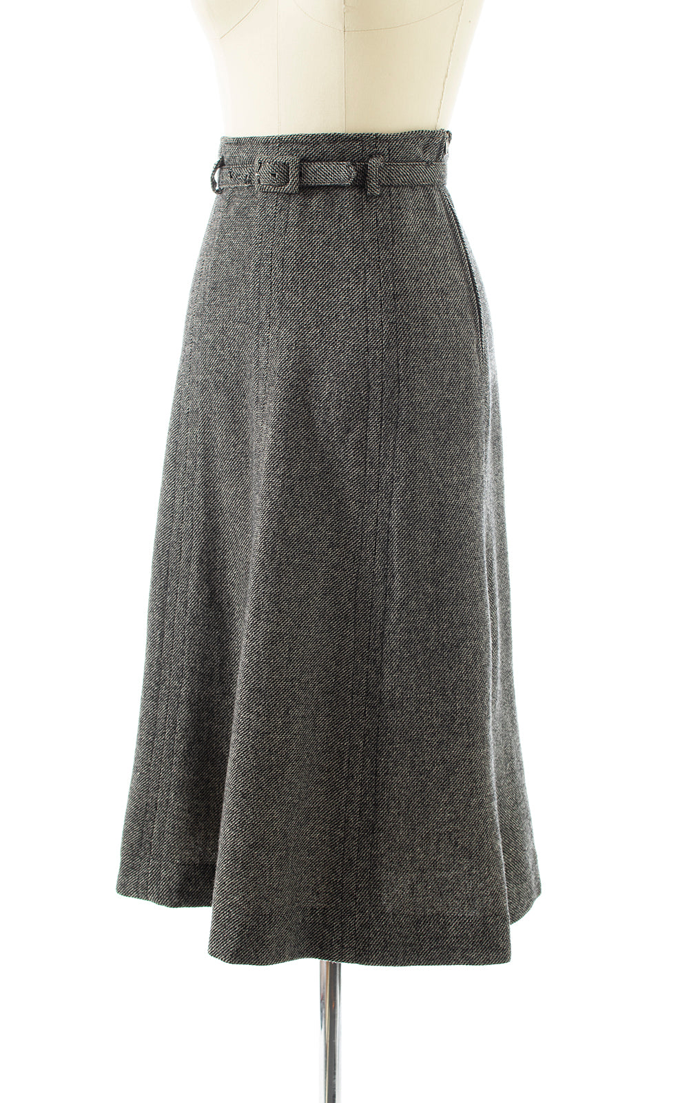 BLV x DEANNA || 1940s Grey Wool A-Line Skirt | x-small/small