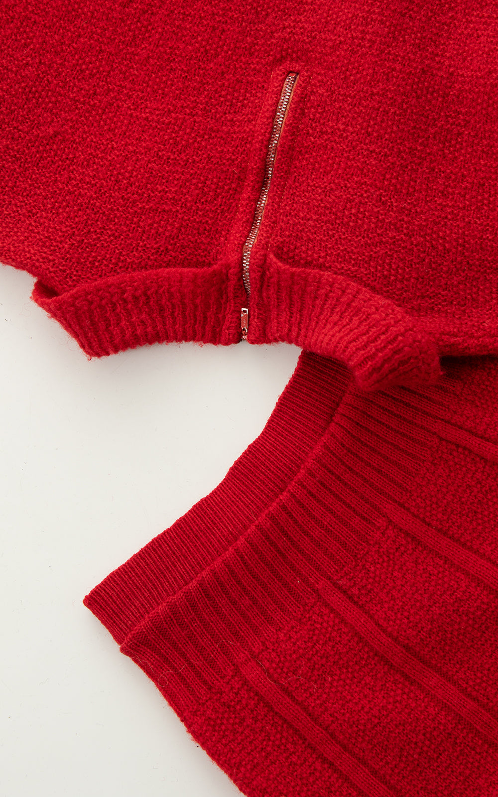 1940s 1950s Red Knit Wool Set | small/medium