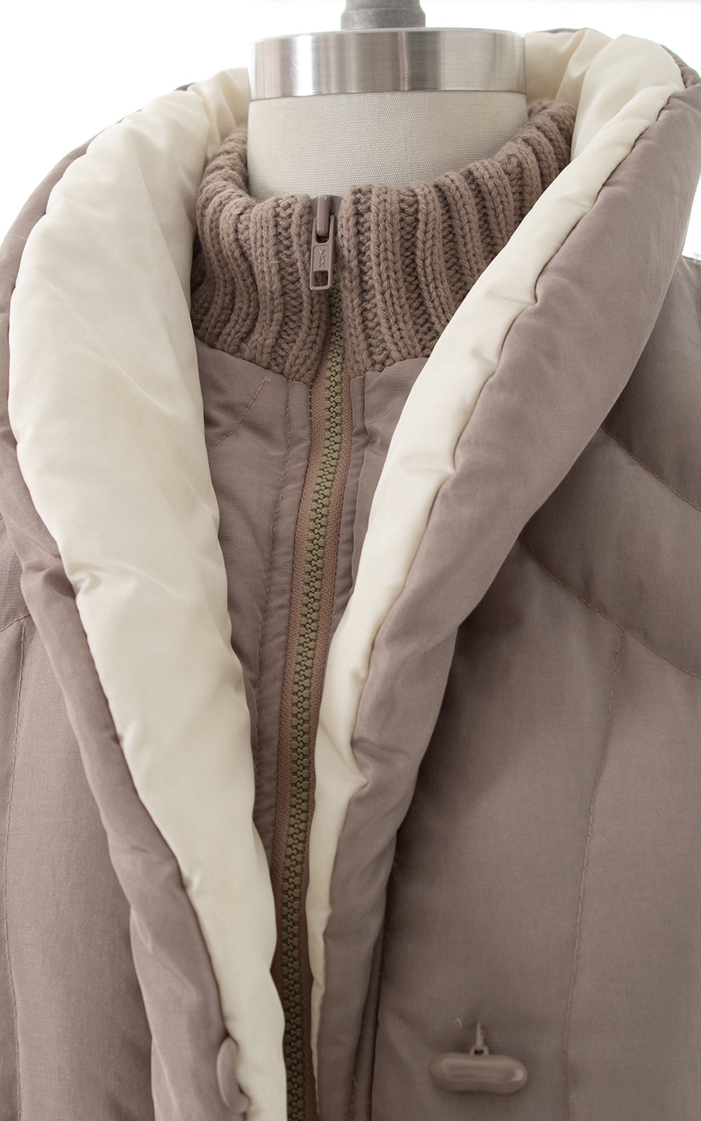 1980s Grey Quilted Down Puffer Coat BirthdayLifeVintage
