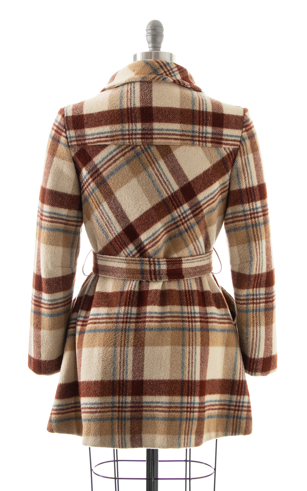 1970s Plaid Belted Coat | small
