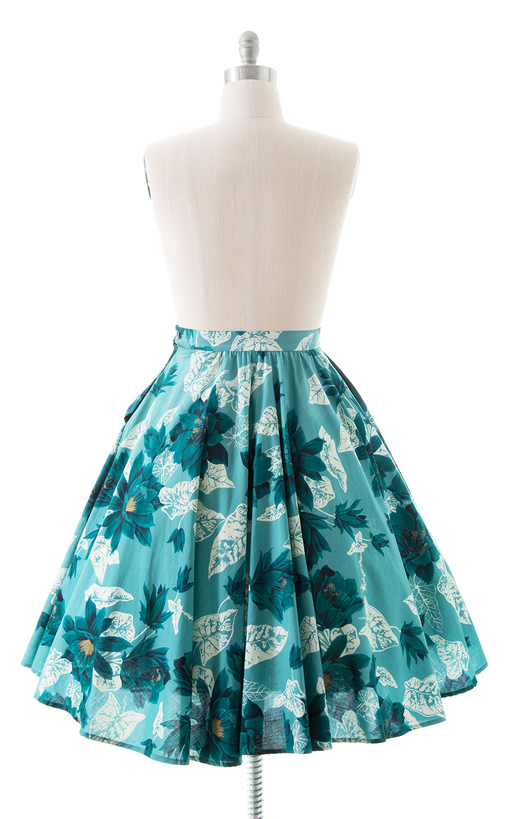 1980s does 1950s Hawaiian Floral Circle Skirt