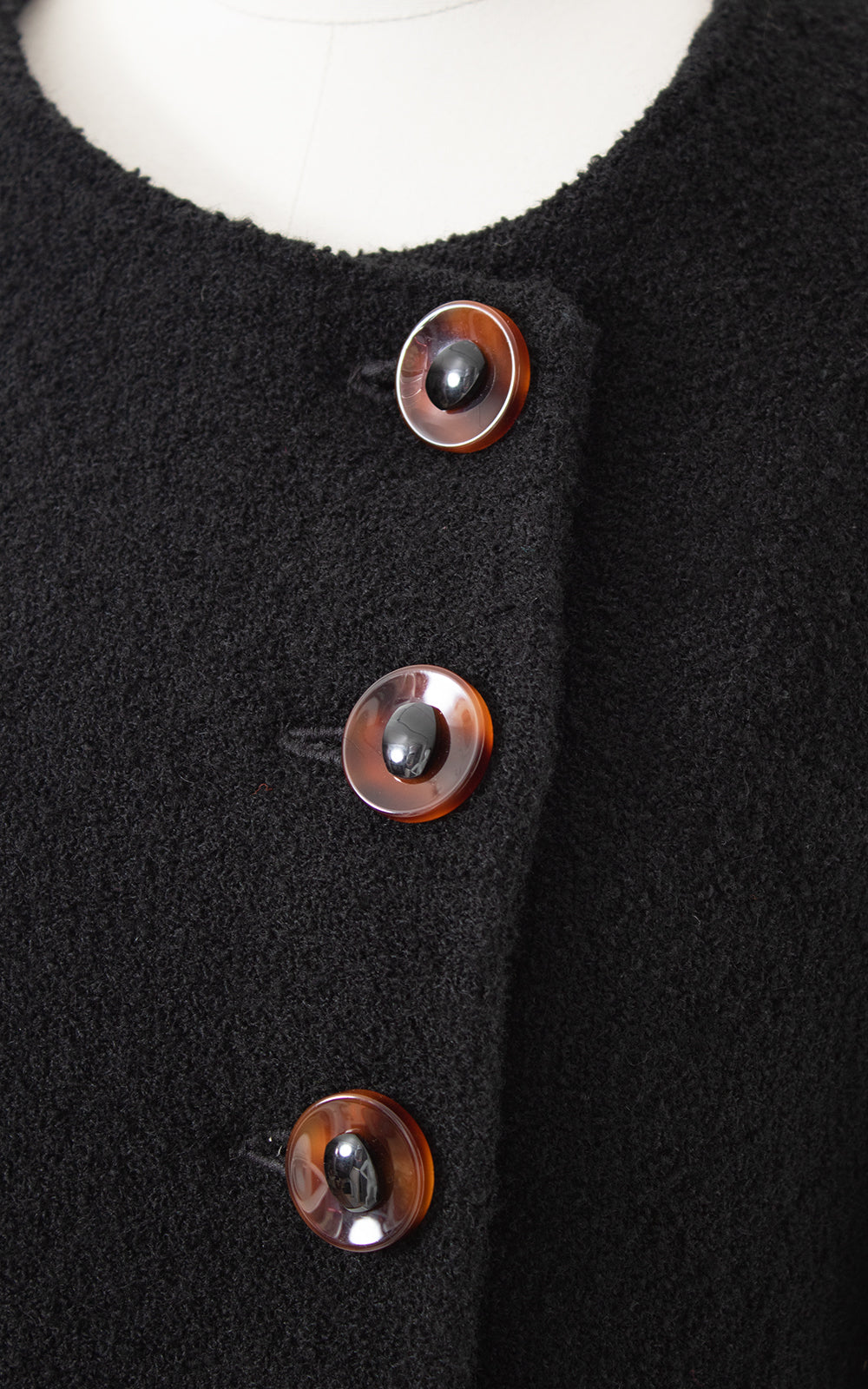1940s Mink Fur & Bouclé Wool Coat | small