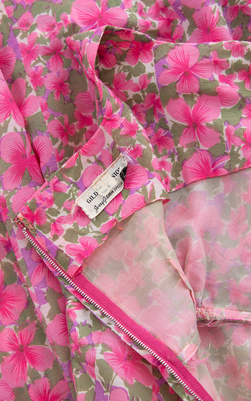 1950s JERRY GILDEN Pink Floral Sundress | x-small