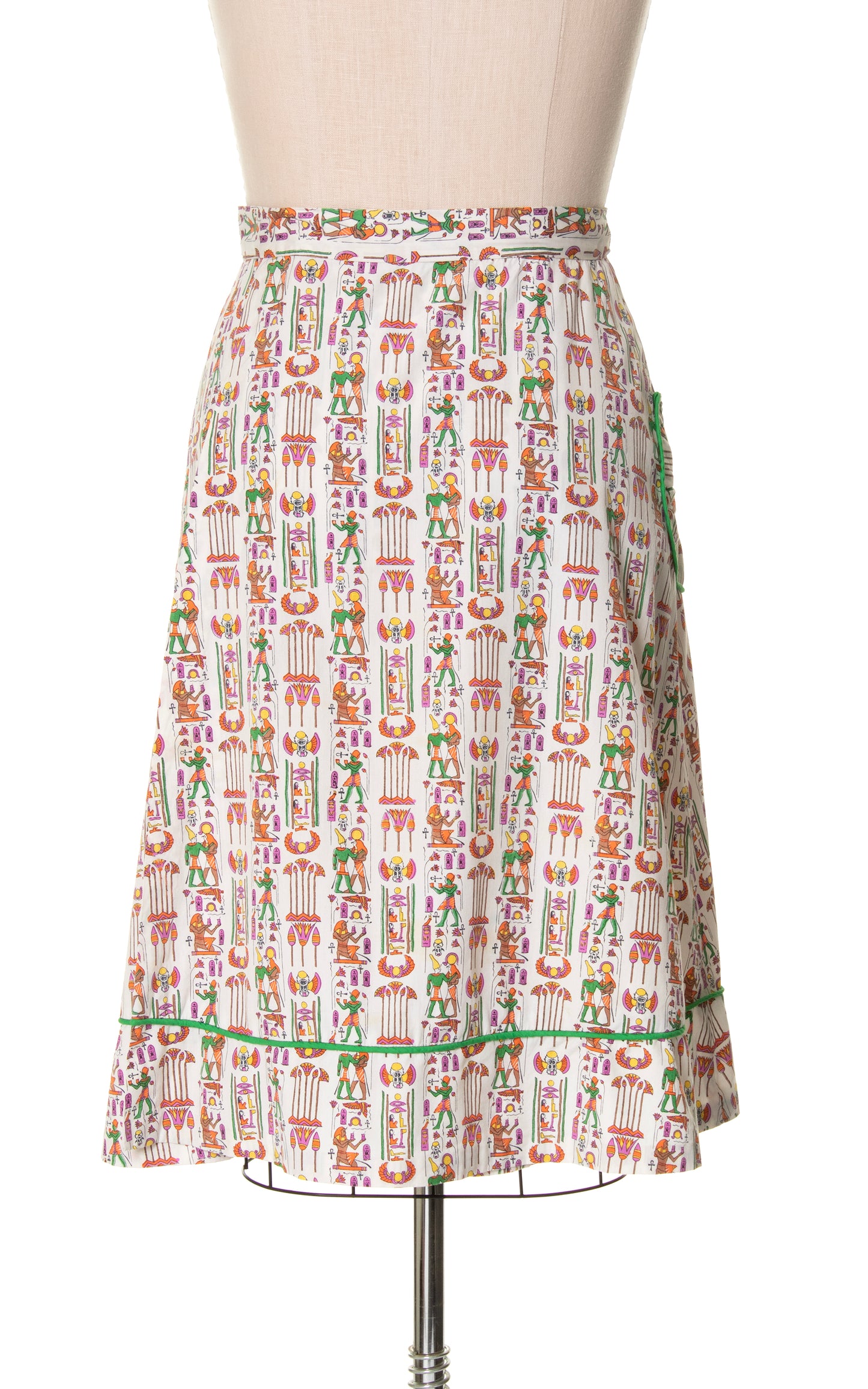 1970s Egyptian Novelty Print Wrap Skirt | medium/large