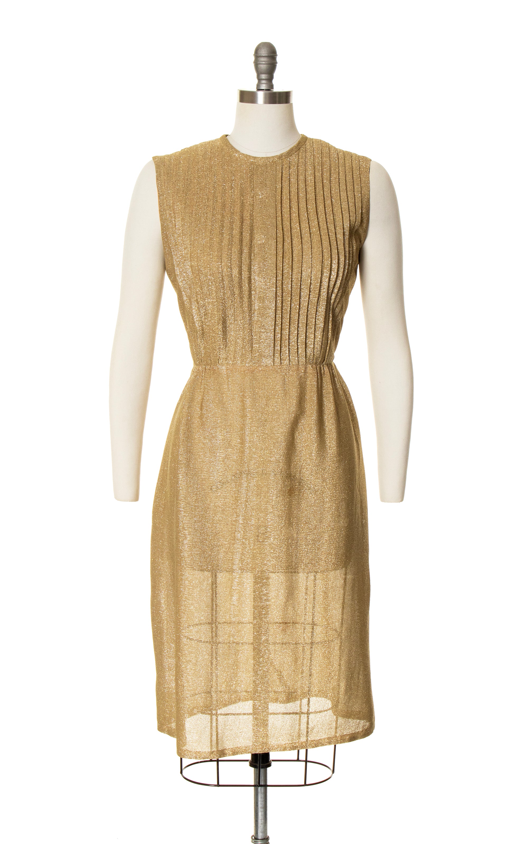 On sale Vintage 1960s Metallic Wiggle Dress - M