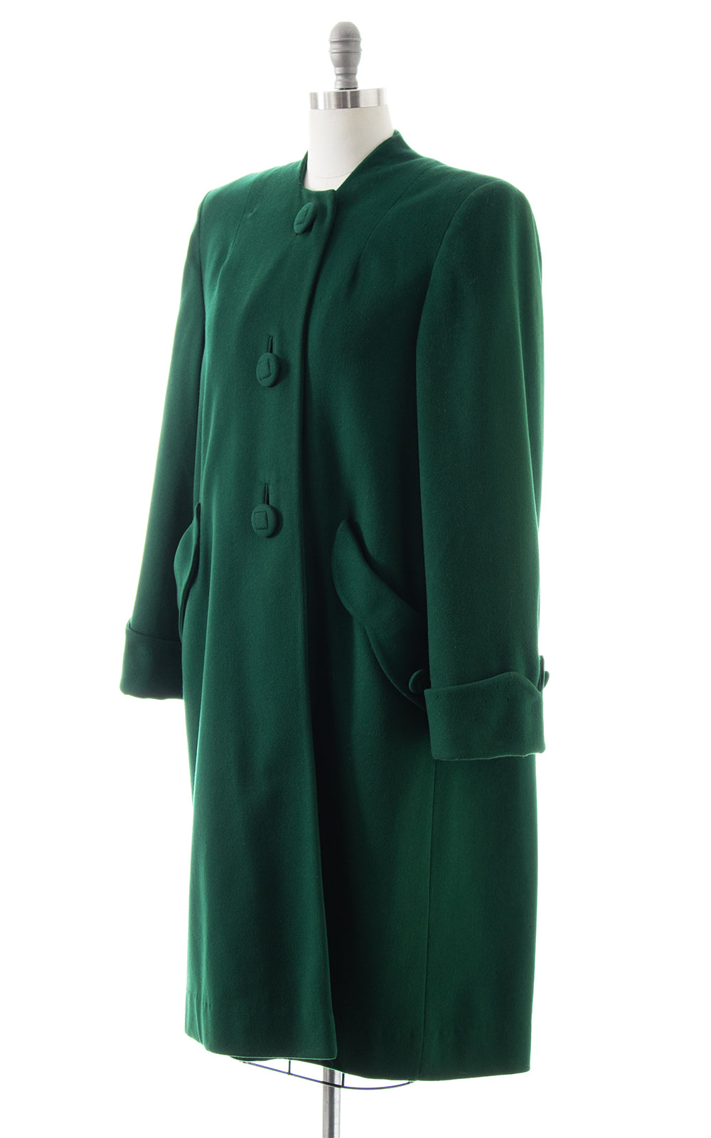 1940s Forest Green Wool Coat | large