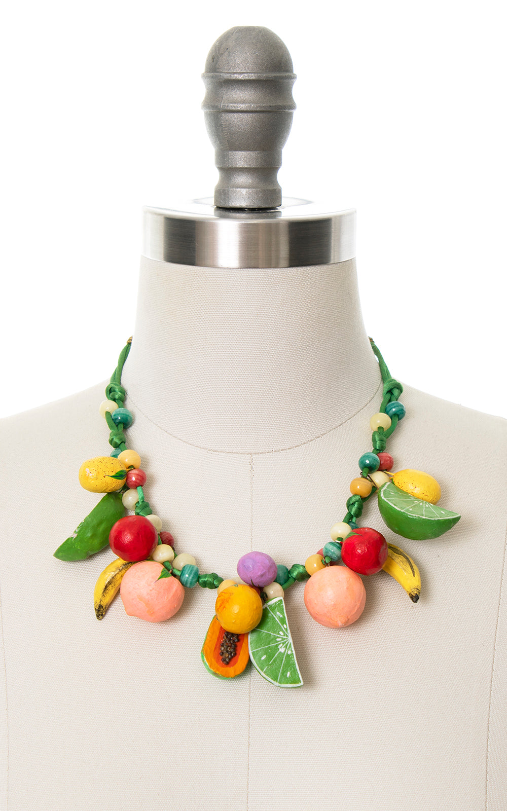 1980s Fruit Novelty Statement Necklace