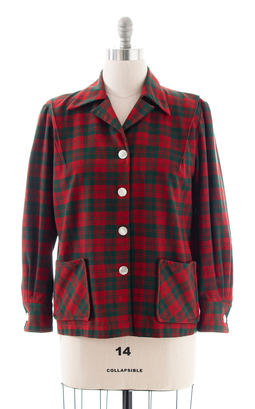 1940s Tartan Wool 49er Jacket | x-large