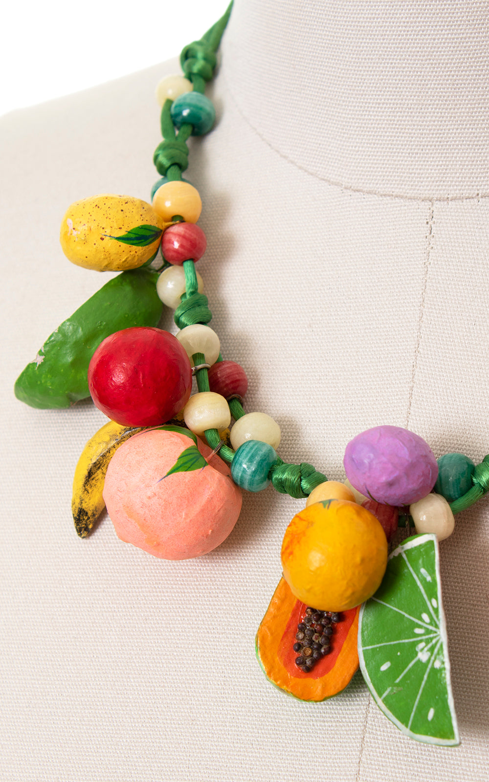 1980s Fruit Novelty Statement Necklace