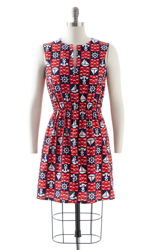 1970s Nautical Novelty Print Sundress | small/medium