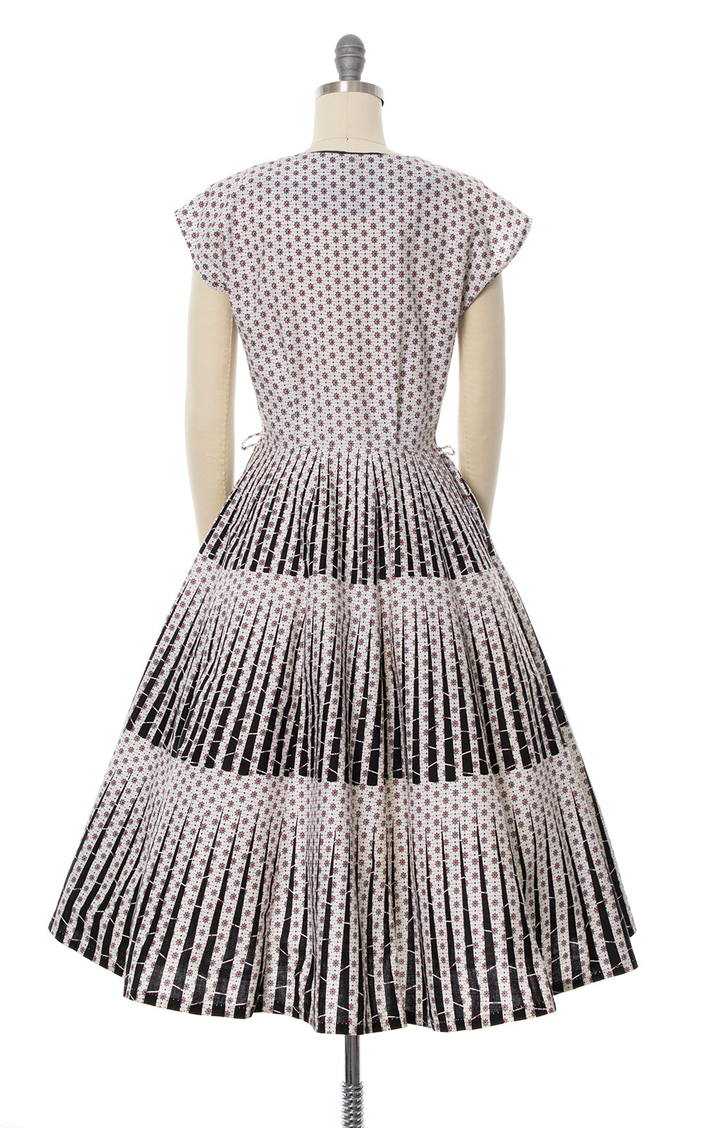 1950s Atomic Striped Cotton Dress | small