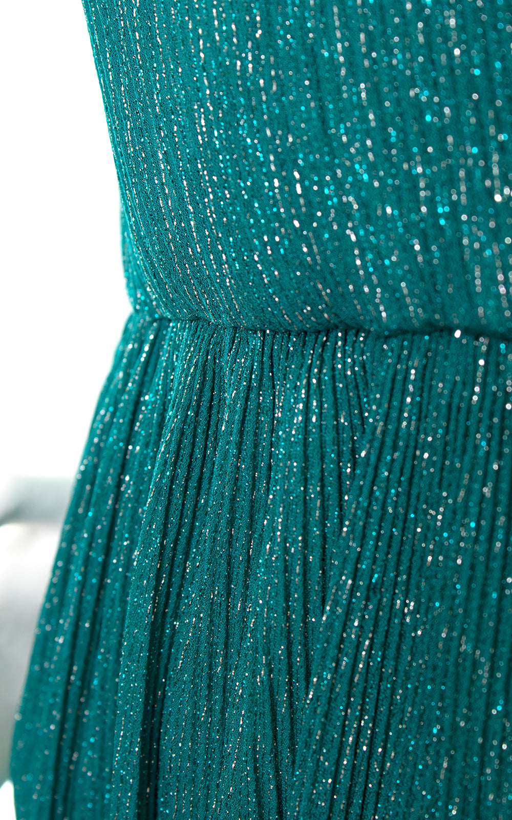 1970s Metallic Green Pliss Dress | x-small/small/medium Birthday Life Vintage 1970s Metallic Green Pliss Dress | x-small/small/medium Birthday Life Vintage