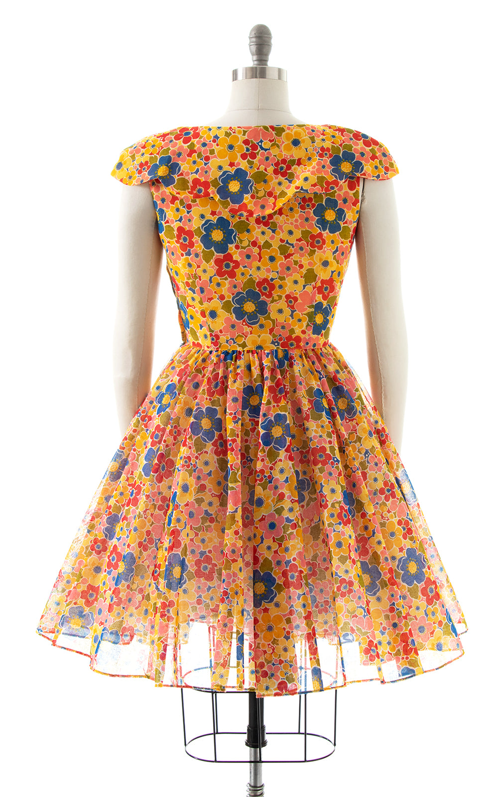 1960s Flower Power Circle Skirt Sundress | small