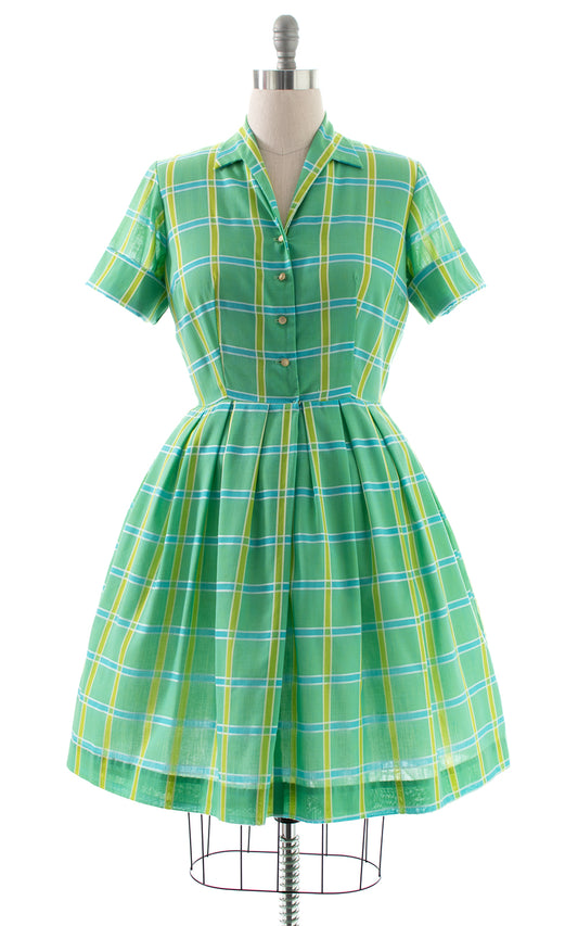 1960s Plaid Shirtwaist Dress | medium