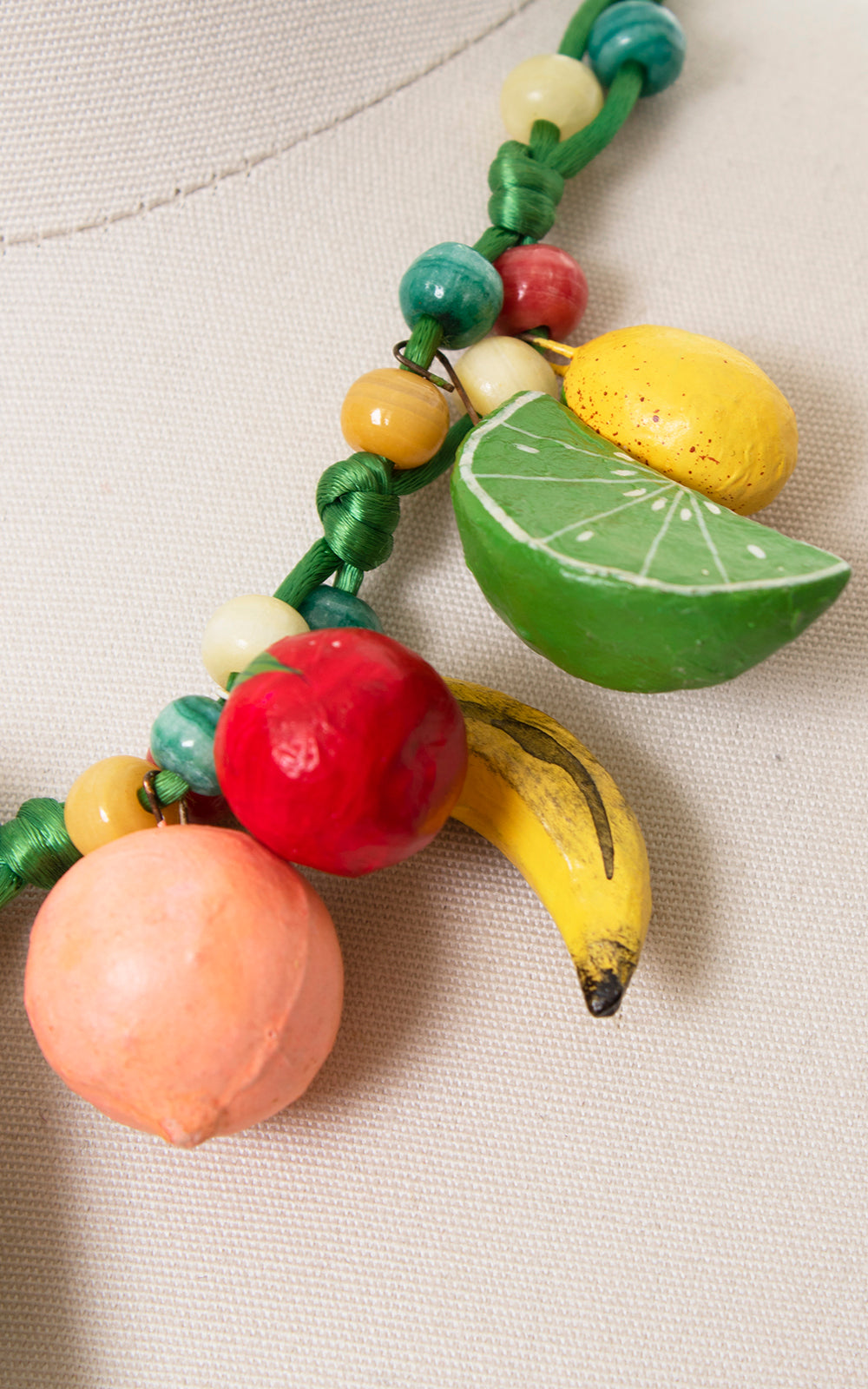 1980s Fruit Novelty Statement Necklace