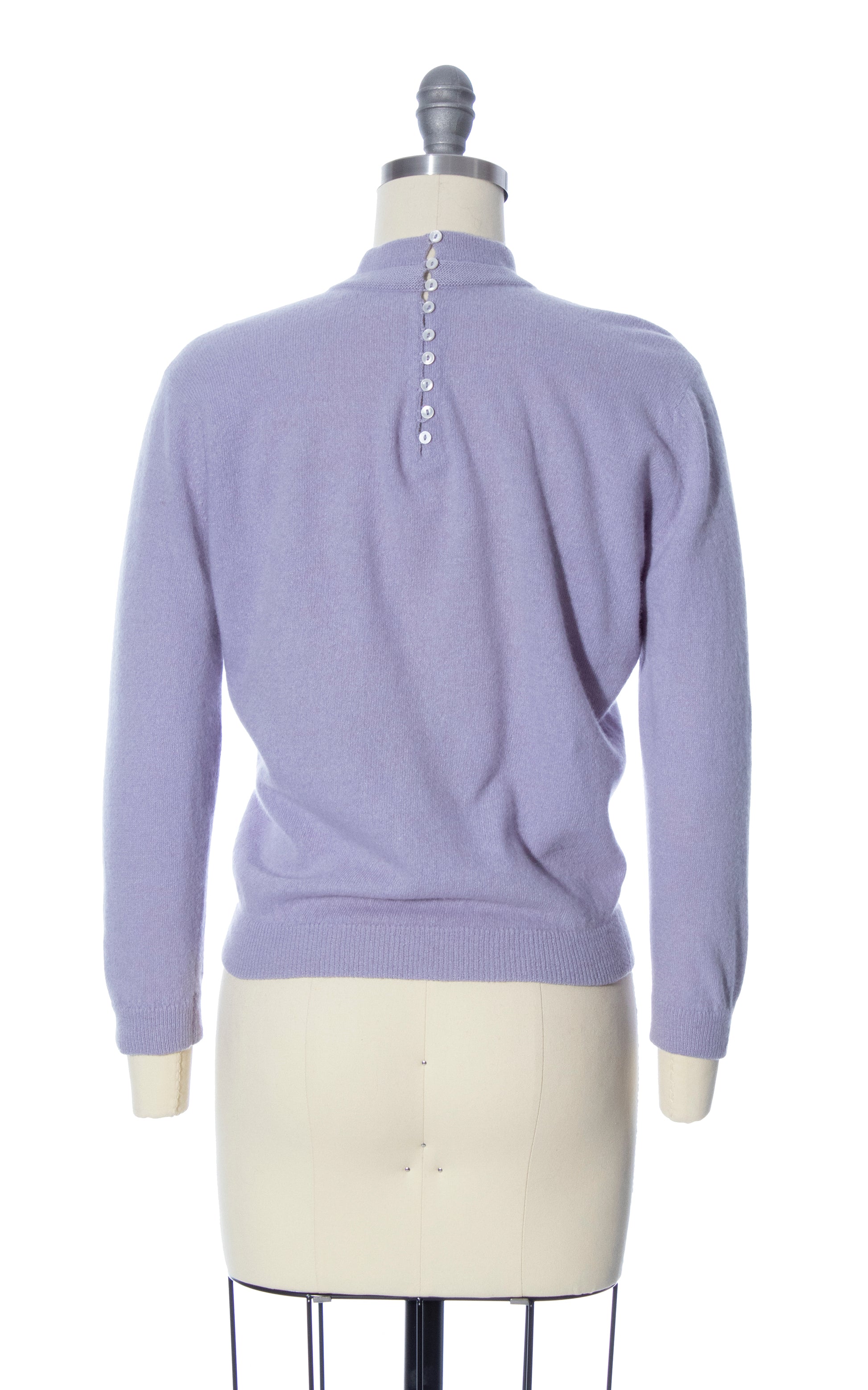 Vintage 50s 1950s DALTON Cashmere Knit Pastel Purple Sweater Birthday Life Vintage