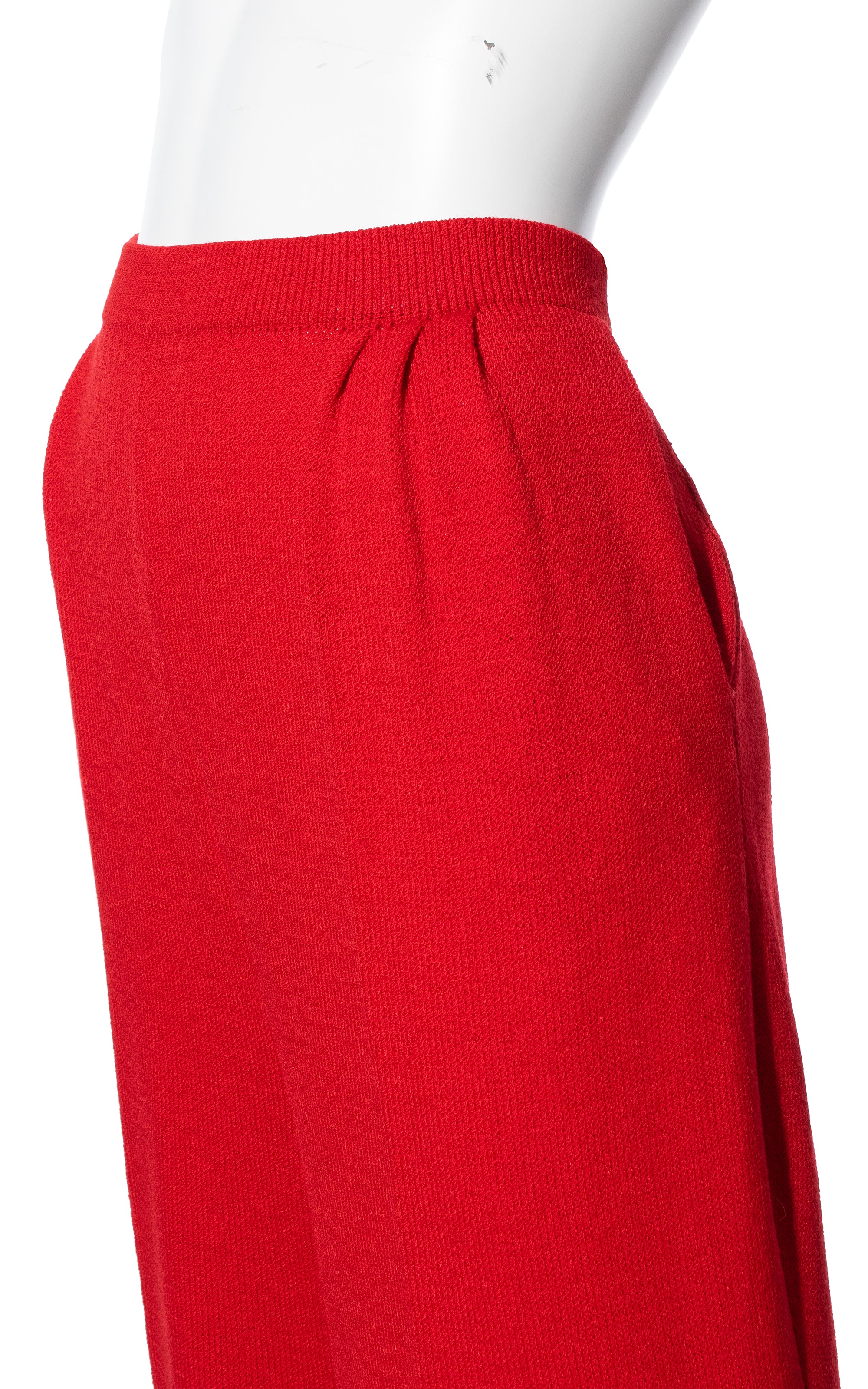 1980s ST. JOHN Red Knit Wool Pants | large/x-large