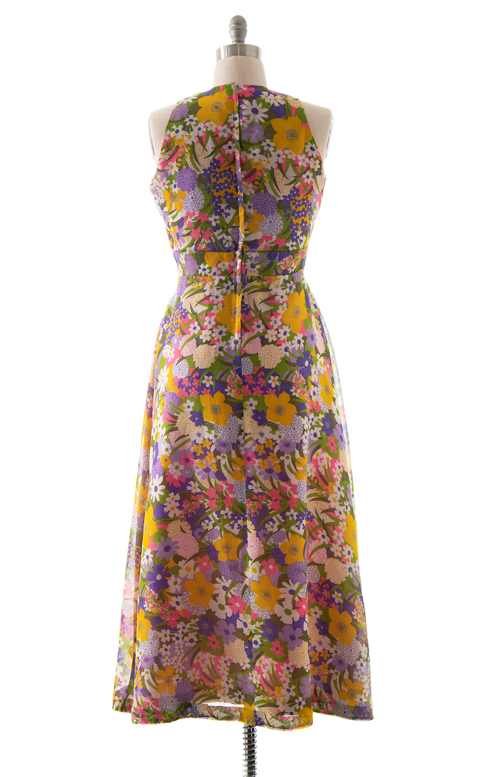 1970s Floral Maxi Dress BirthdayLifeVintage